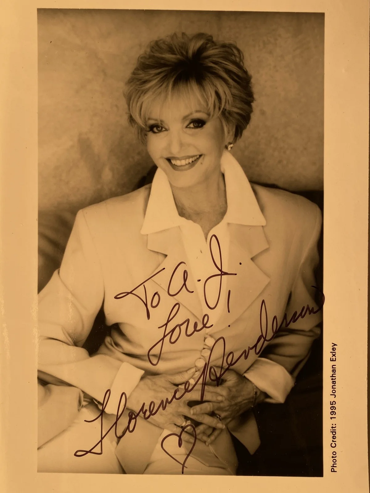 Florence Henderson — Florence Henderson "The Brady Bunch" AUTOGRAPH Signed Autographed Photo