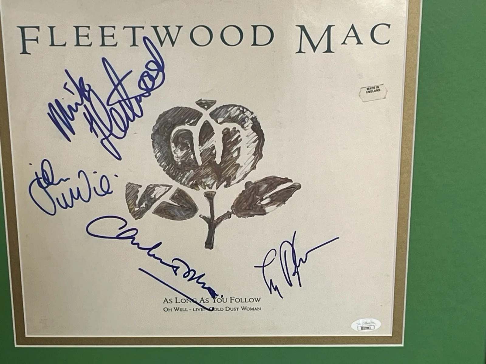 Fleetwood Mac Signed Framed 26”X20” 5X JSA Letters Nicks 2X McVies Buck Mick !!, изображение 3