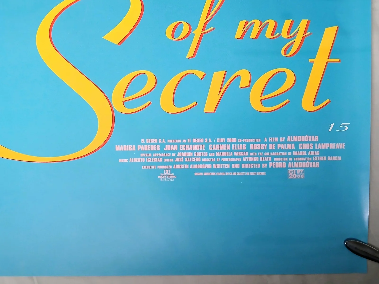 THE FLOWER OF MY SECRET (1995) rolled original UK quad poster - Pedro Almodovar, изображение 5