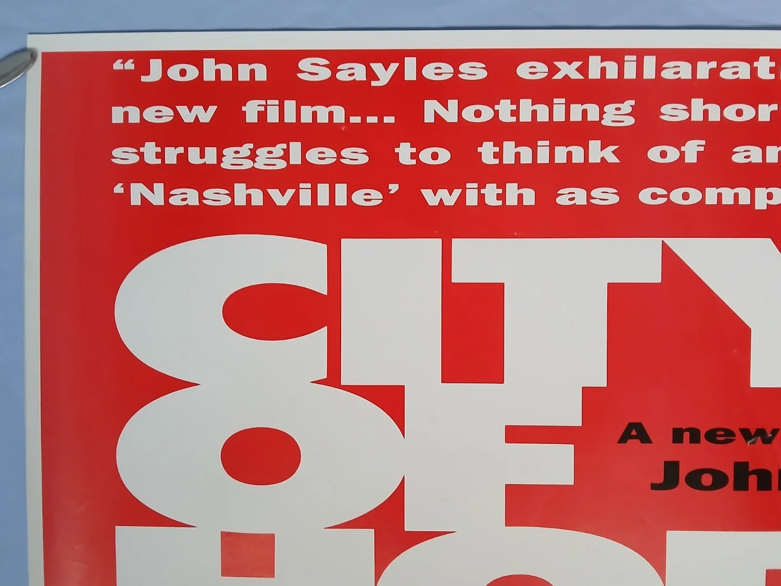 CITY OF HOPE (1991) rolled original UK quad poster -John Sayles, изображение 2