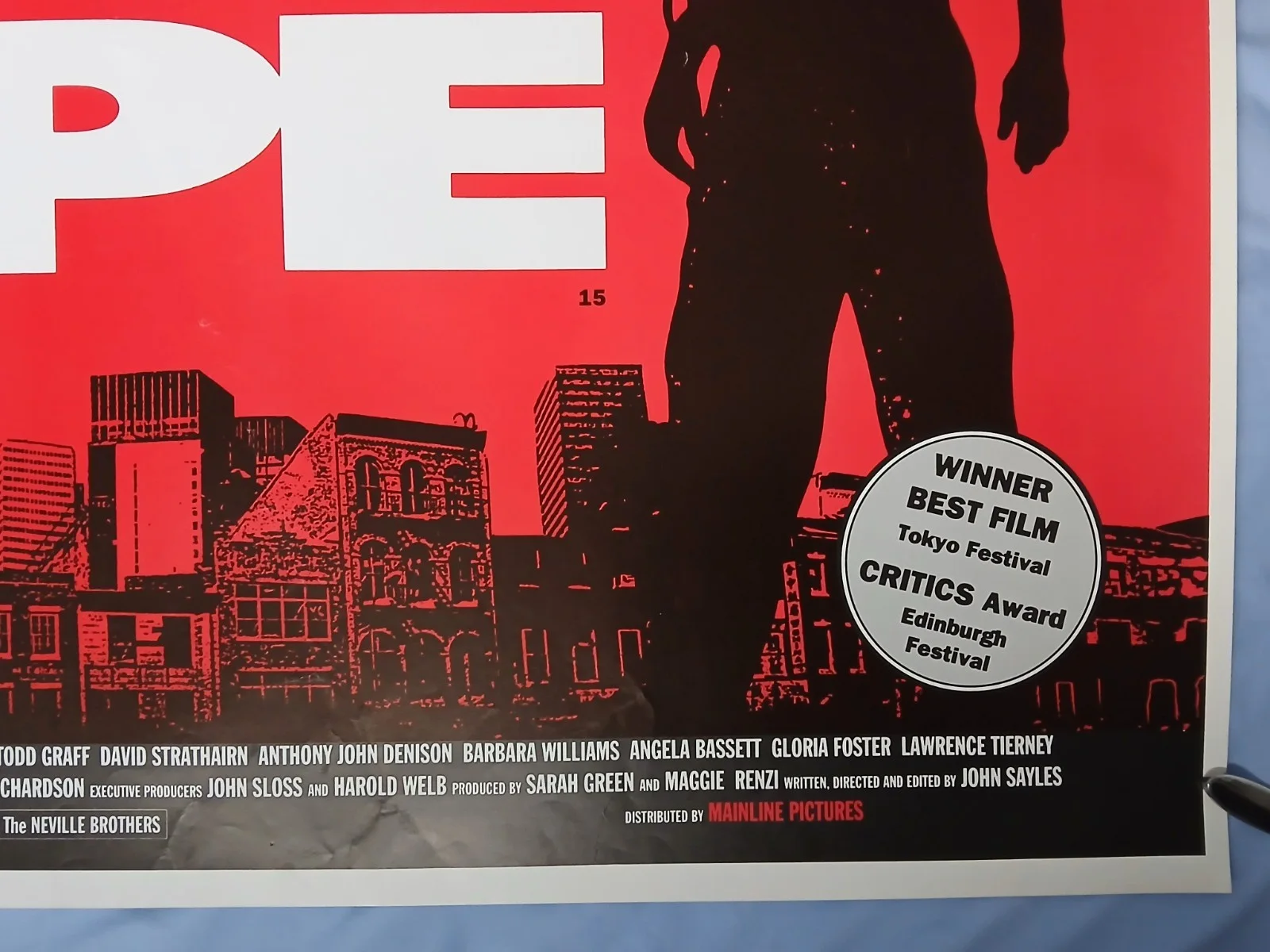 CITY OF HOPE (1991) rolled original UK quad poster -John Sayles, изображение 5