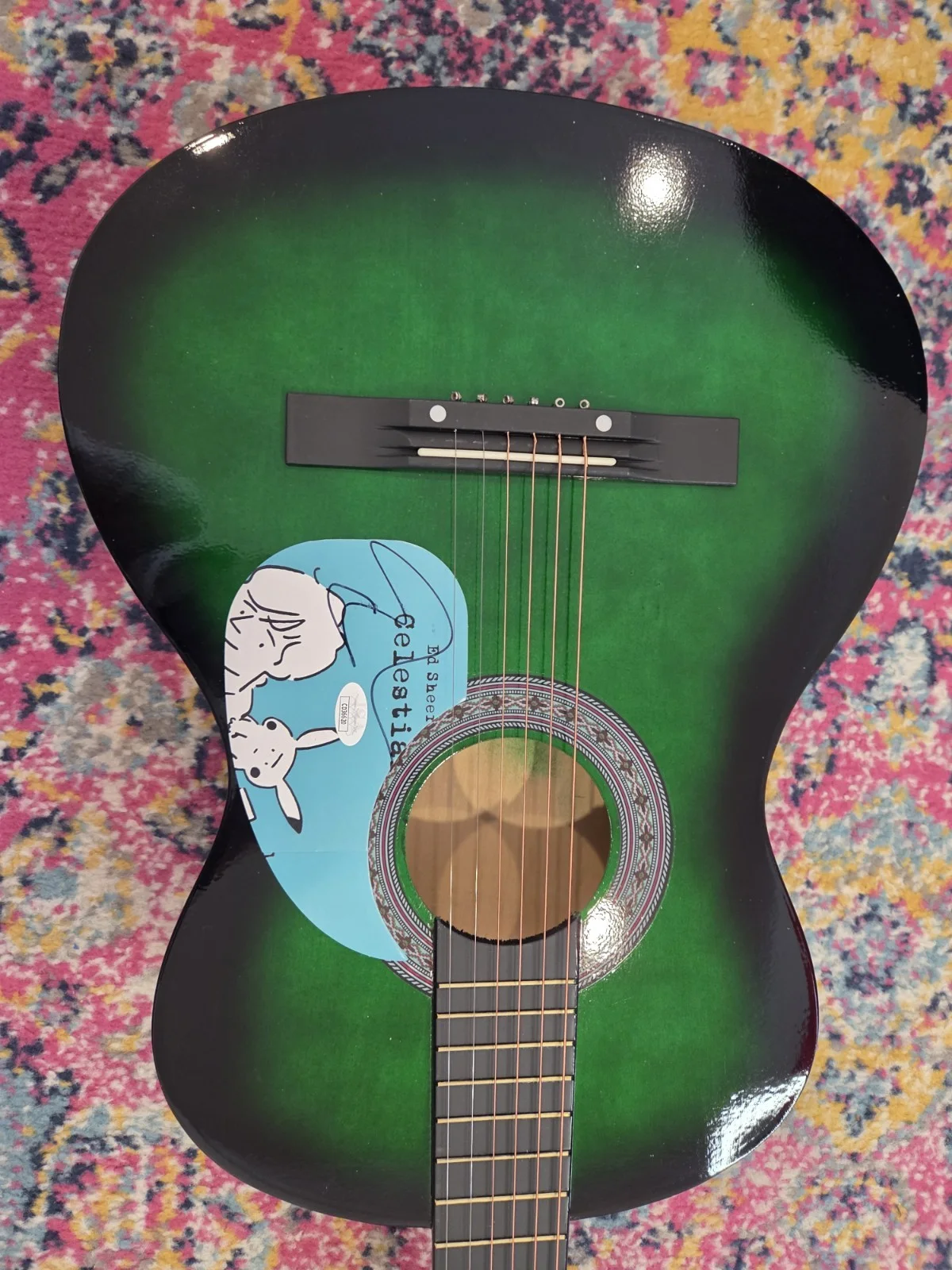 Ed Sheeran Signed Acoustic Guitar Custom Pickguard Insert JSA Authenticated, image 3