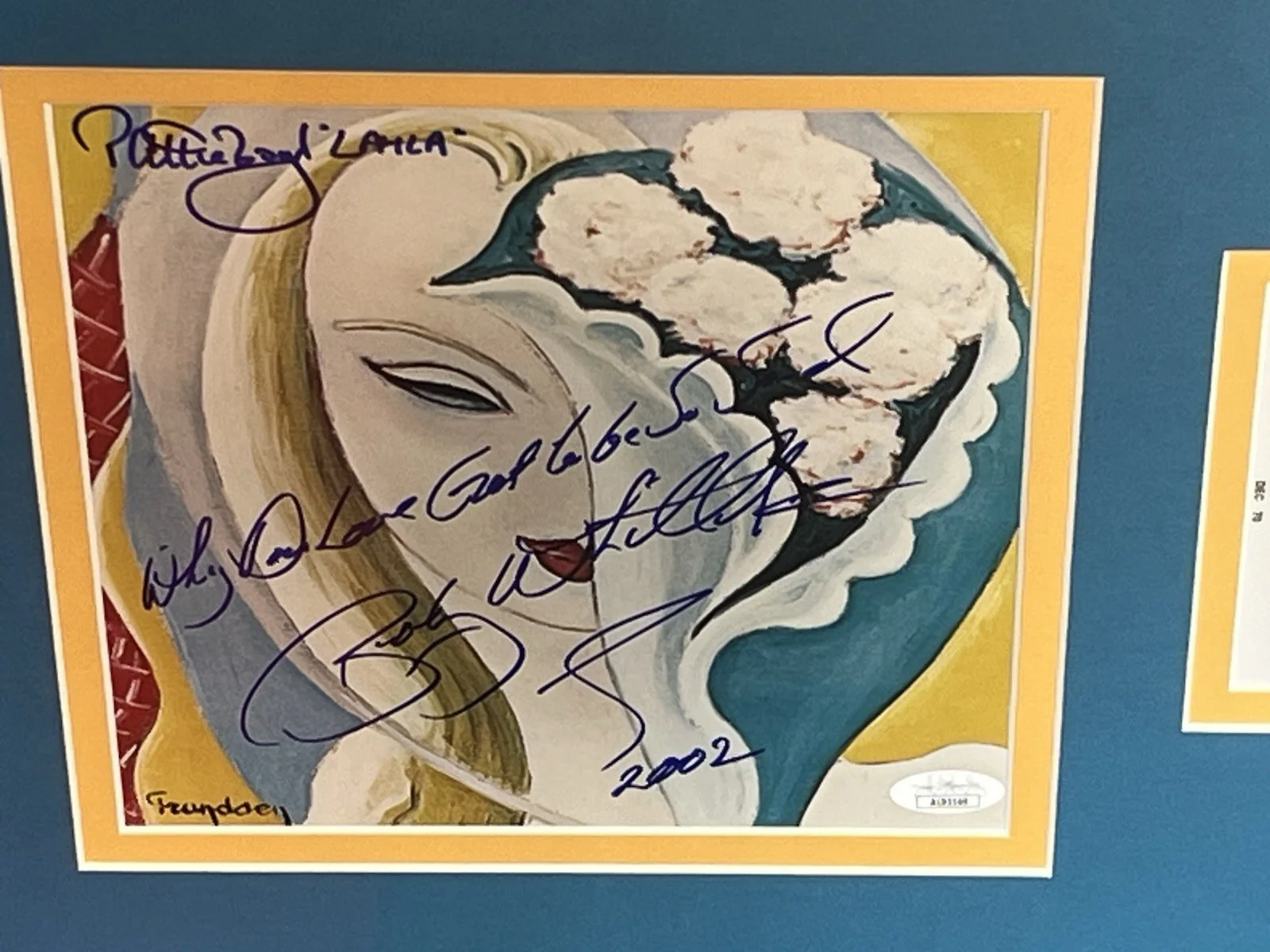 Eric Clapton Signed Framed 30”X24” Derek & The Dominos Layla Whitlock Patti Boyd, изображение 3