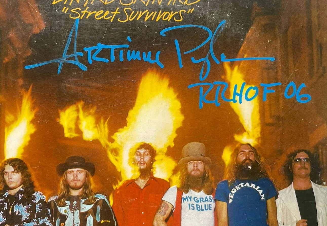 Artimus Pyle Signed Lynyrd Skynyrd Original Fire Street Survivors Album JSA, изображение 2
