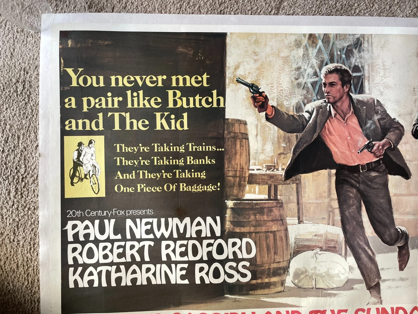 Butch Cassidy and The Sundance Kid Original Poster British Quad, изображение 4
