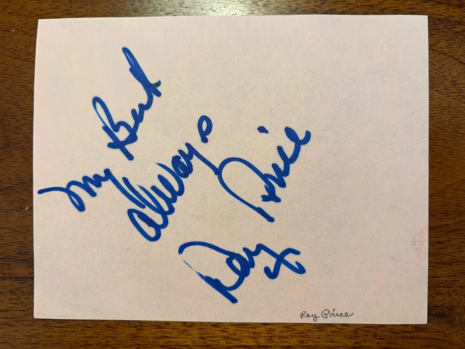 Vintage 5.5 x 4.25 Page Signed by RAY PRICE + "For The Good Times" Song Sheet, изображение 2