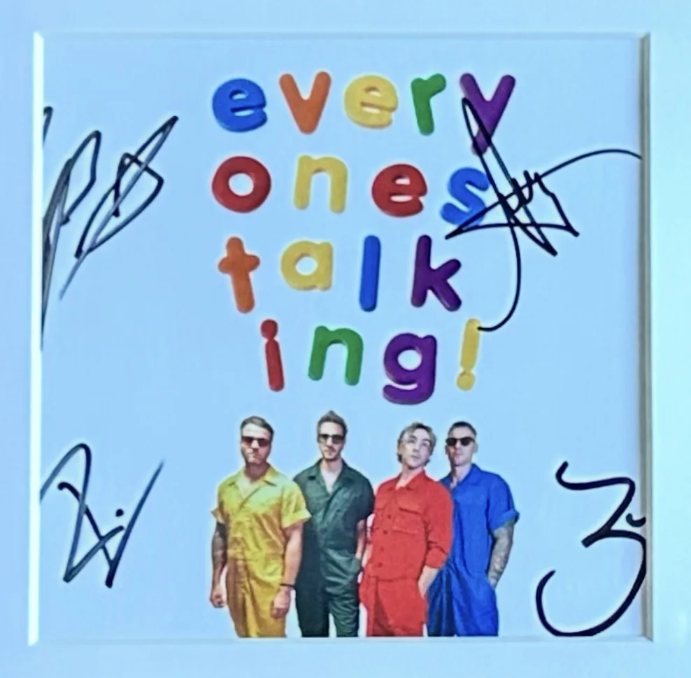 ALL TIME LOW SIGNED AUTOGRAPH X4 EVERYONES TALKING FRAMED CD, image 2