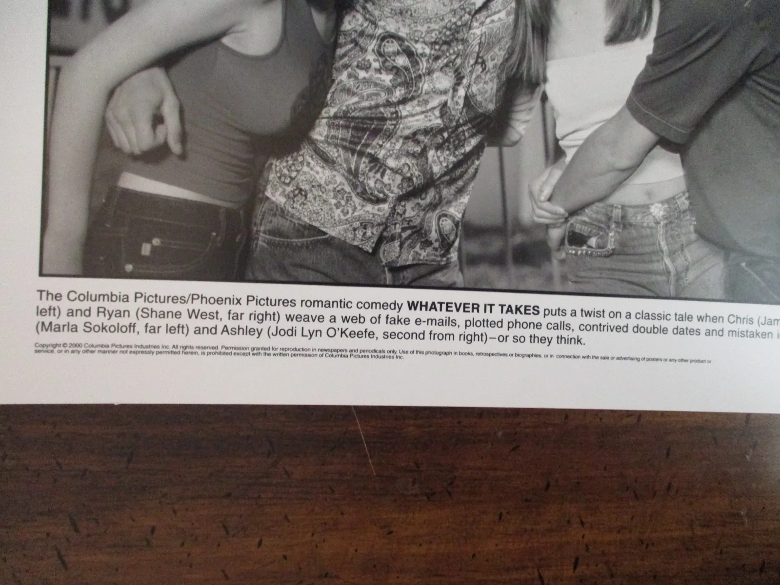 Shane West/Jodi Lyn O'Keefe/Marlo Sokoloff(WHATEVER IT TAKES)2000 10x8 B&W Photo, image 3