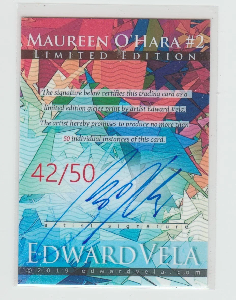 Maureen O'Hara Signed Edward Vela Sketch Card #2 Rare #42/50 Movie Star, изображение 2