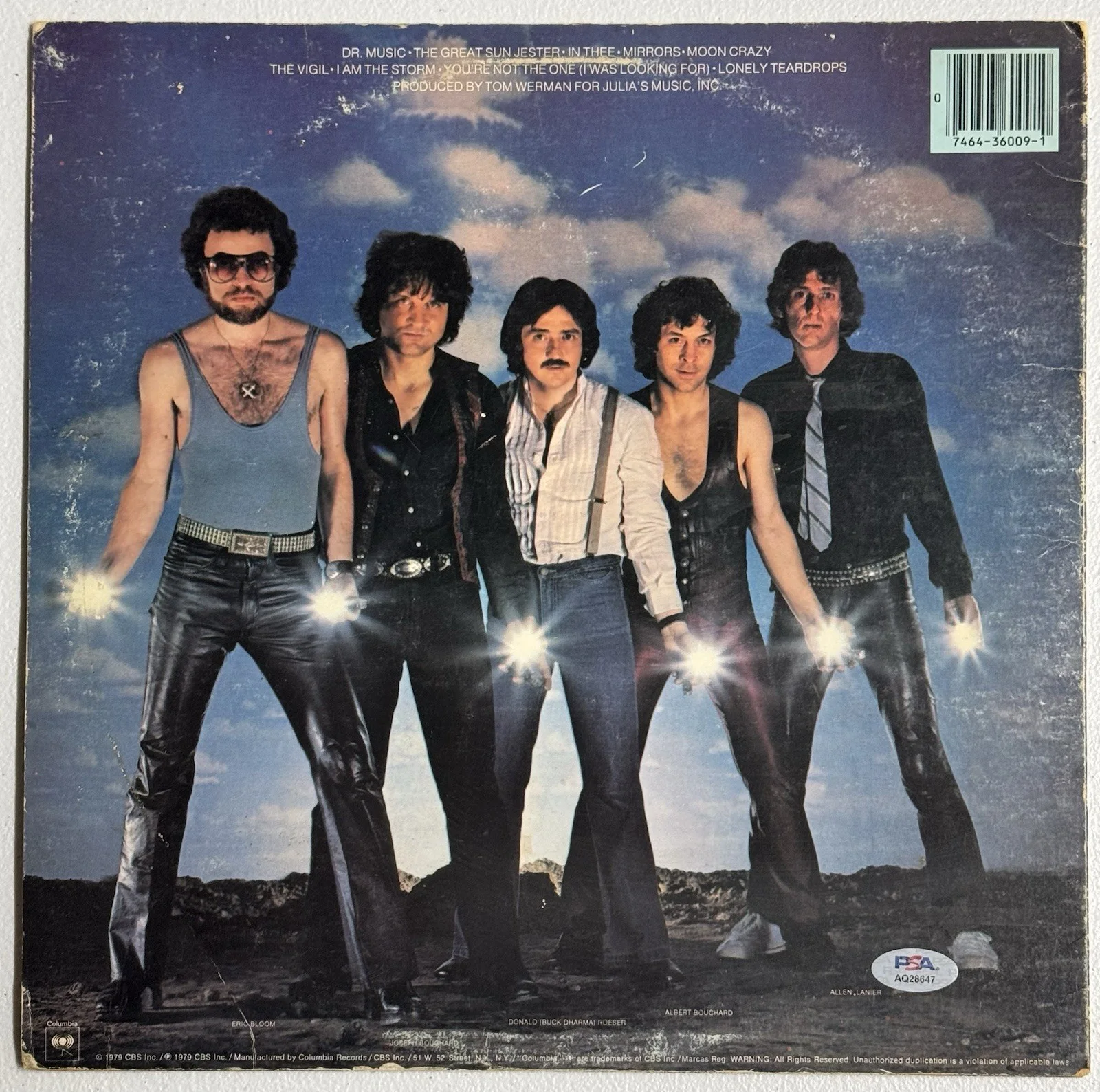 Blue Oyster Cult Signed Mirrors Vinyl Album Buck & Eric PSA/DNA COA, image 2