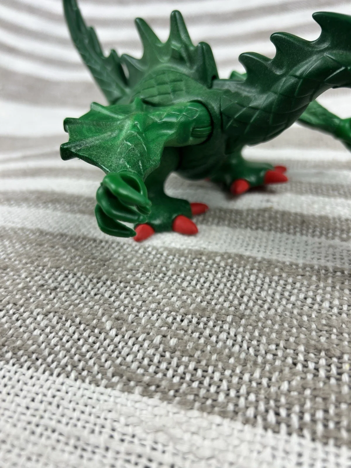 Playmobil Green DRAGON Figure Fire Breathing 3840 Castle Set 1995, изображение 3