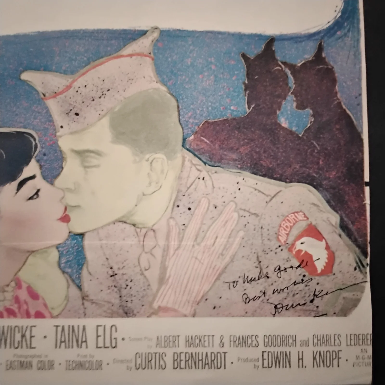 John Kerr SIGNED 1956 Movie Ad Gaby Leslie Caron MGM Film Actor South Pacific, изображение 3