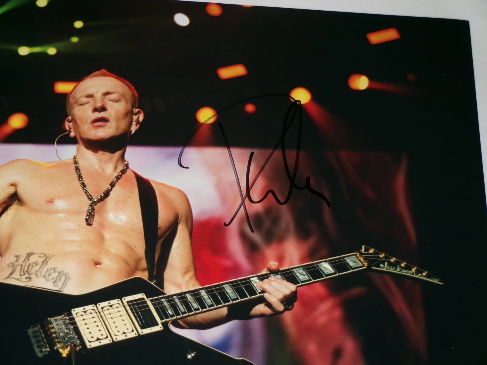 Def Leppard Phil Collen Signed 11X14 Color Photo JSA CERT, image 2