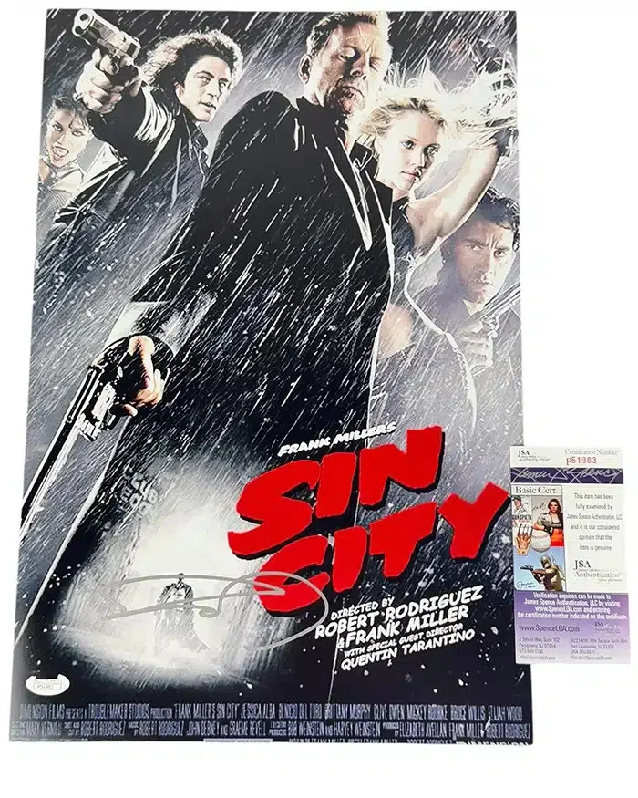 Frank Miller — Frank Miller signed 12x18 Poster Creator Director Sin City JSA Authentication
