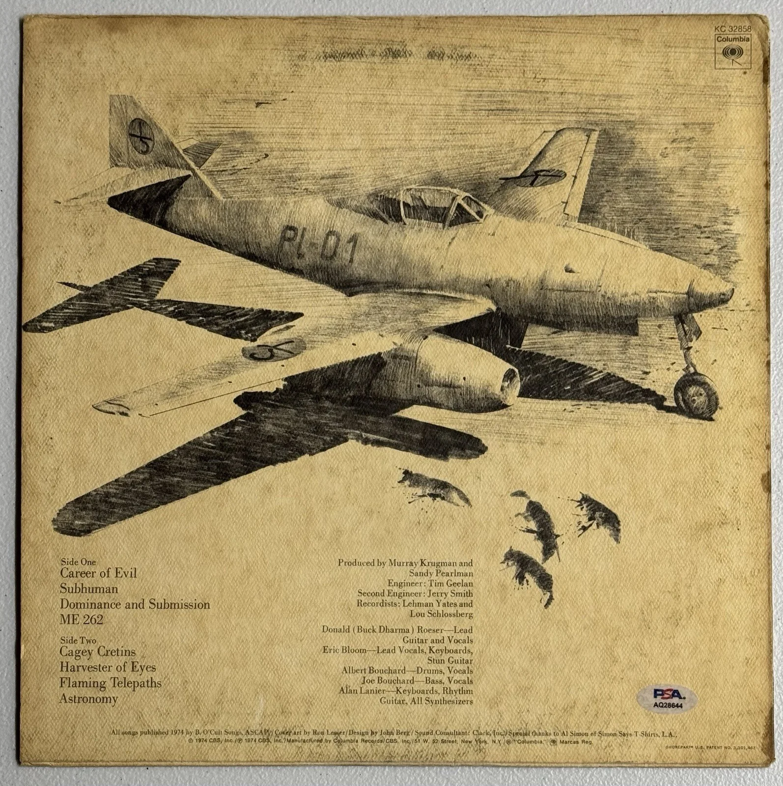 Blue Oyster Cult Signed Secret Treaties Vinyl Album Buck & Eric PSA/DNA COA, изображение 2
