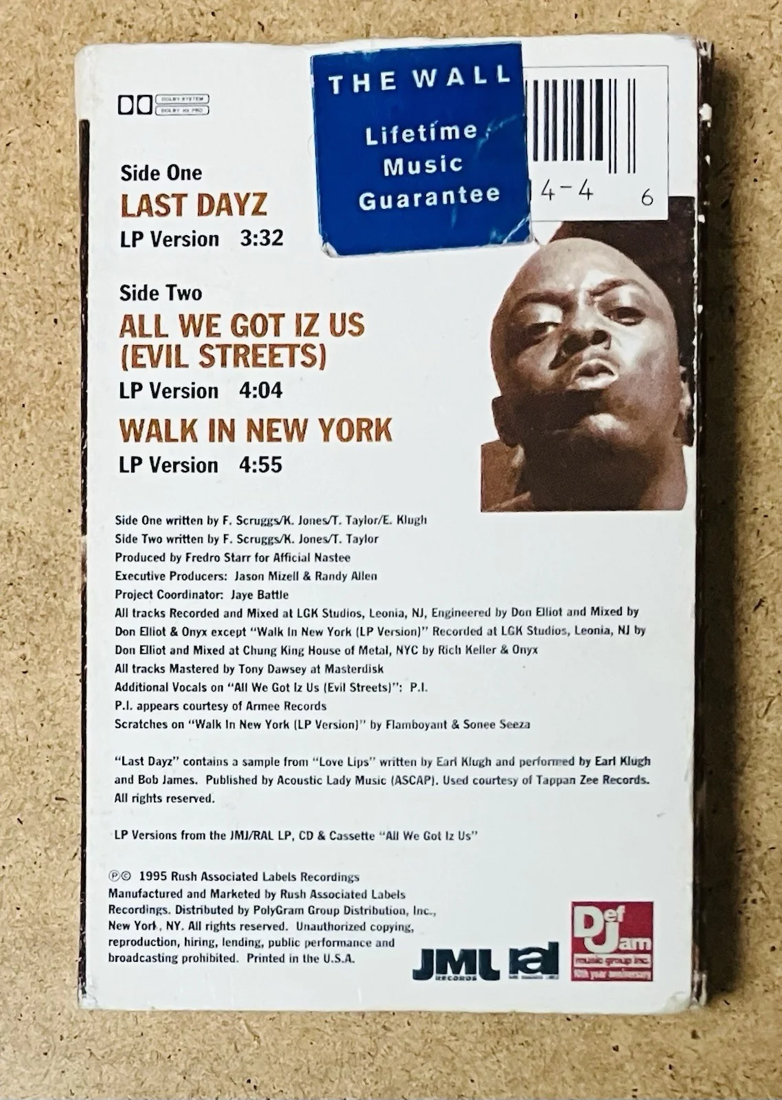 ONYX Autographed Signed Vintage LAST DAYZ Cassette Tape RARE Fredro/Sticky, image 3