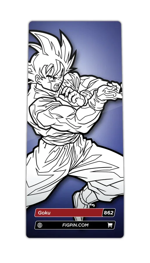 FiGPiN Goku (White & Black Nickel) (0862) Dragon Ball Super 3-Inch Enamel Pin, изображение 2