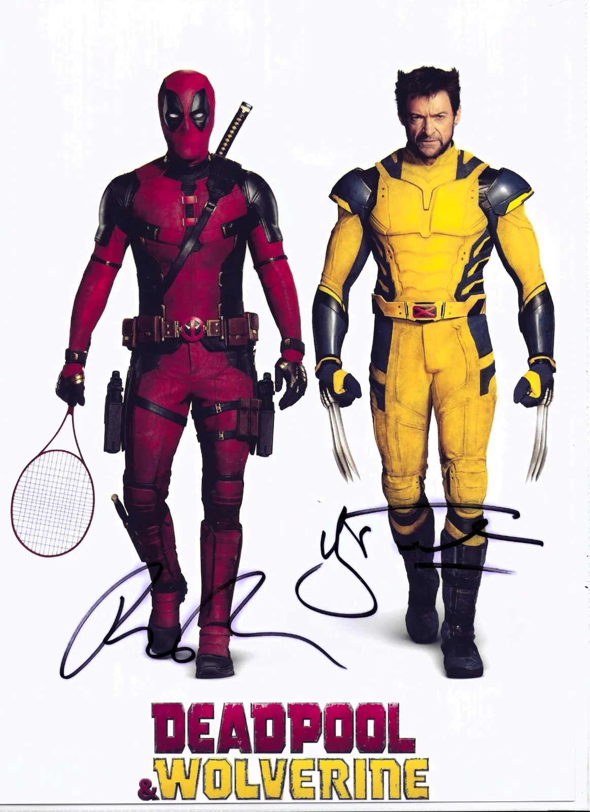 Ryan Reynolds — Hugh Jackman & Ryan Reynolds Signed as DEADPOOL & WOLVERINE with COA 8 ¼ x 11 ¾