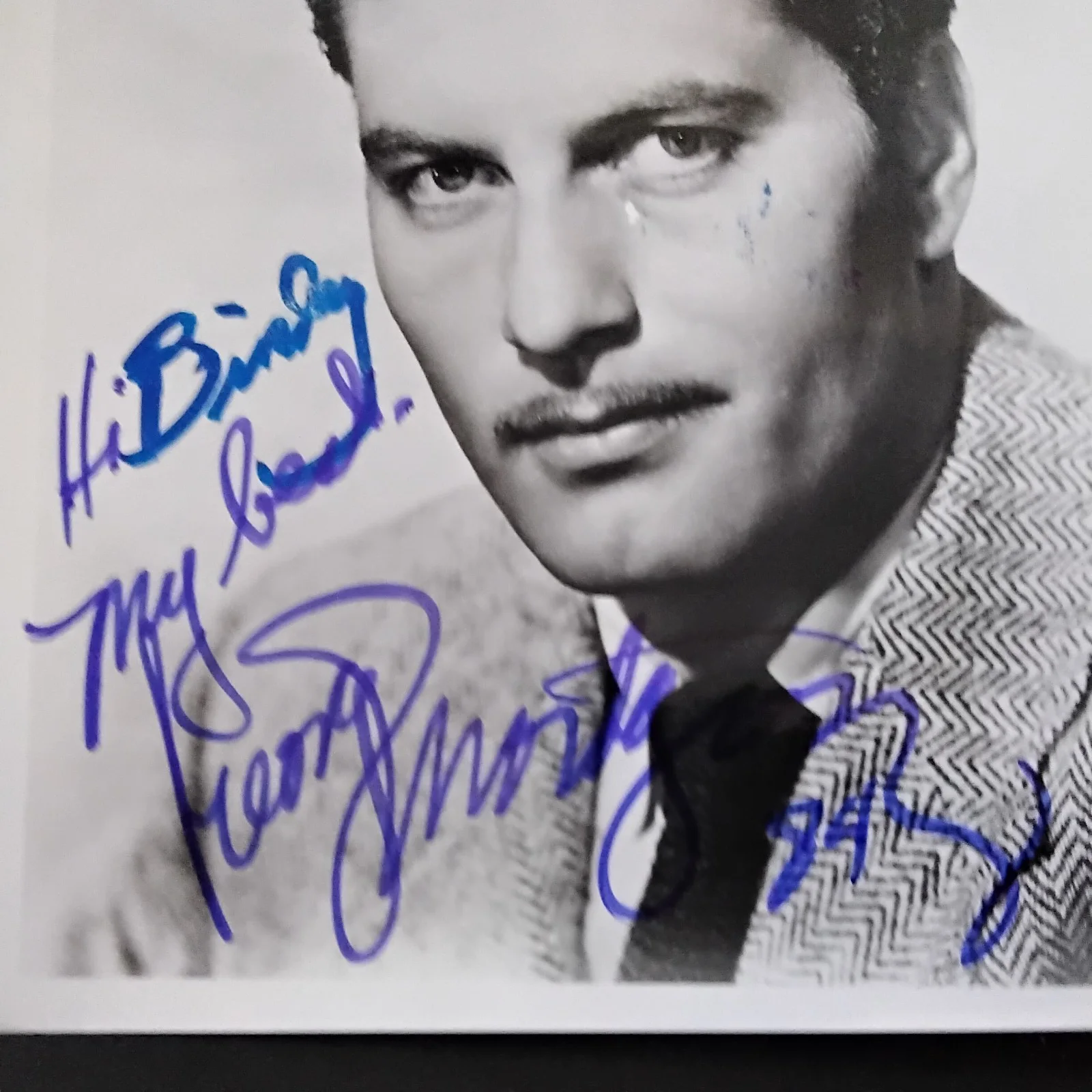 George Montgomery SIGNED Photo 40s Film Actor Westerns China Girl Davy Crockett, изображение 3