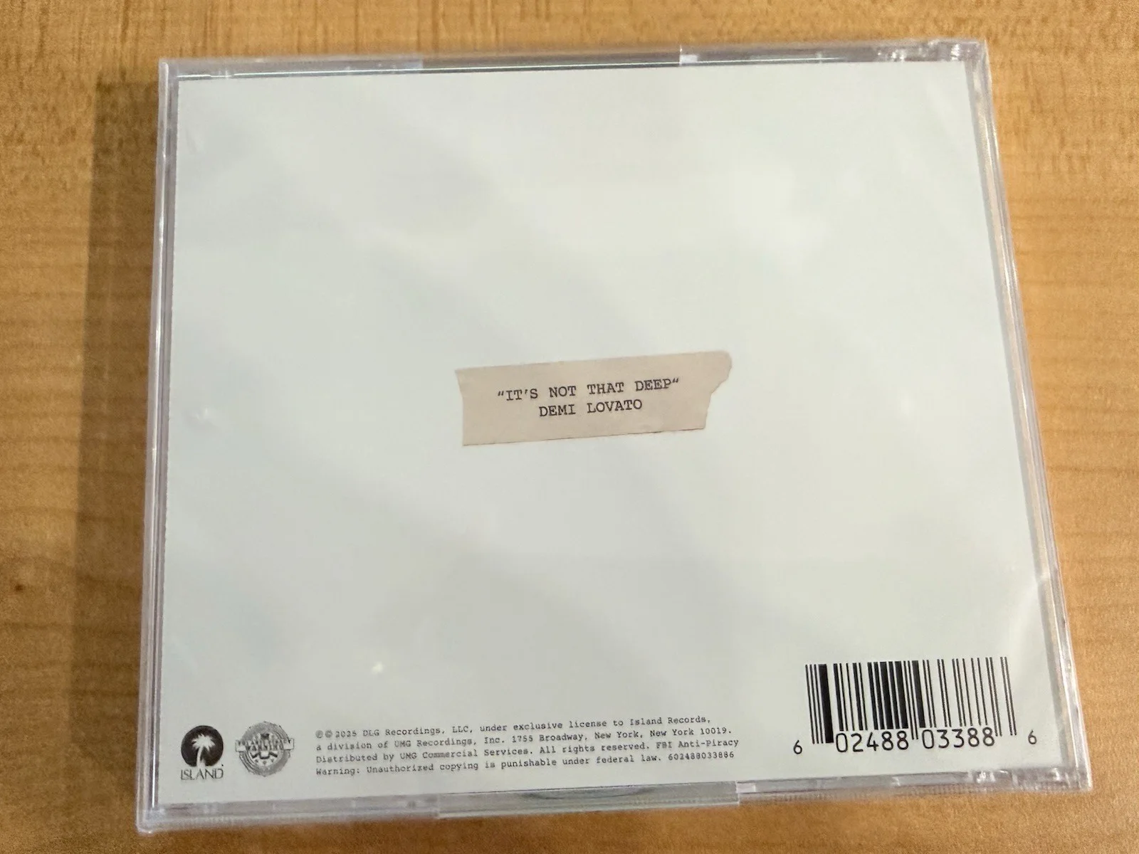 Demi Lovato: It's Not That Deep cd with signed insert AUTOGRAPHED, image 2