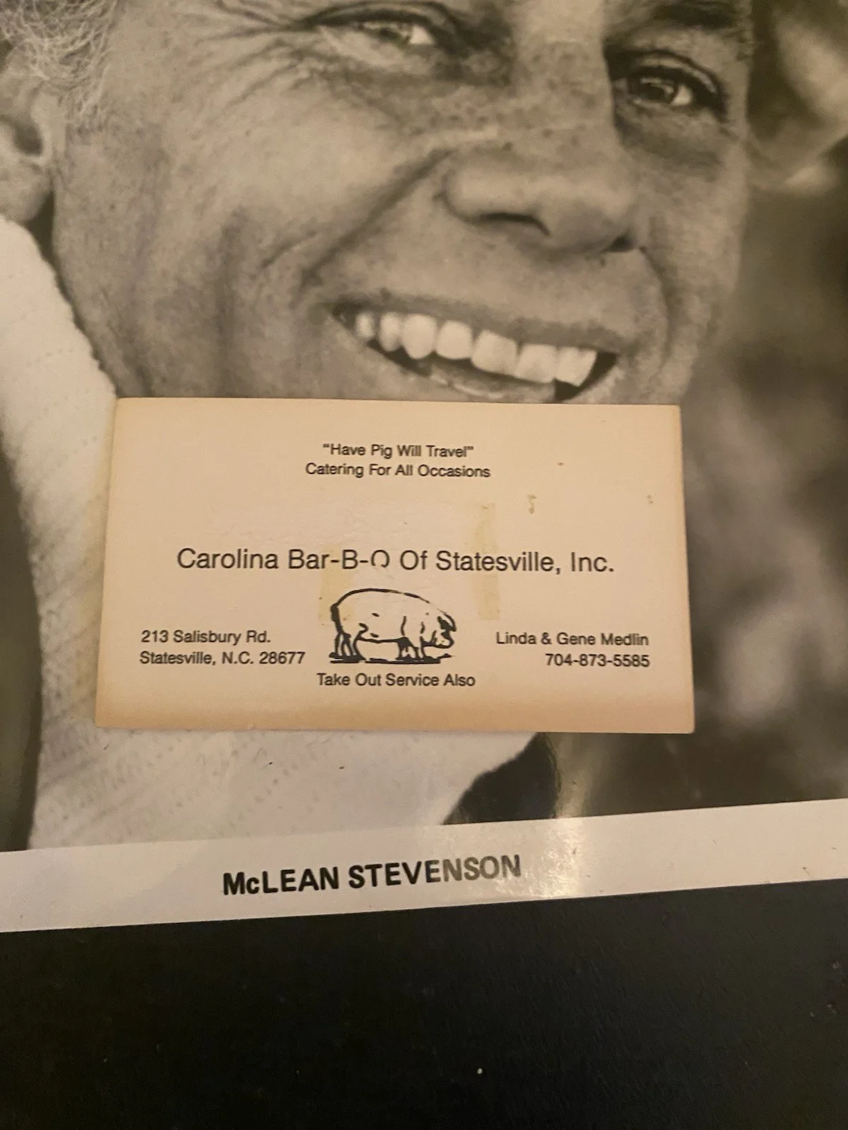 MASH McLean Stevenson Signed Business Card With 8 X 10 Promo Photo, изображение 3