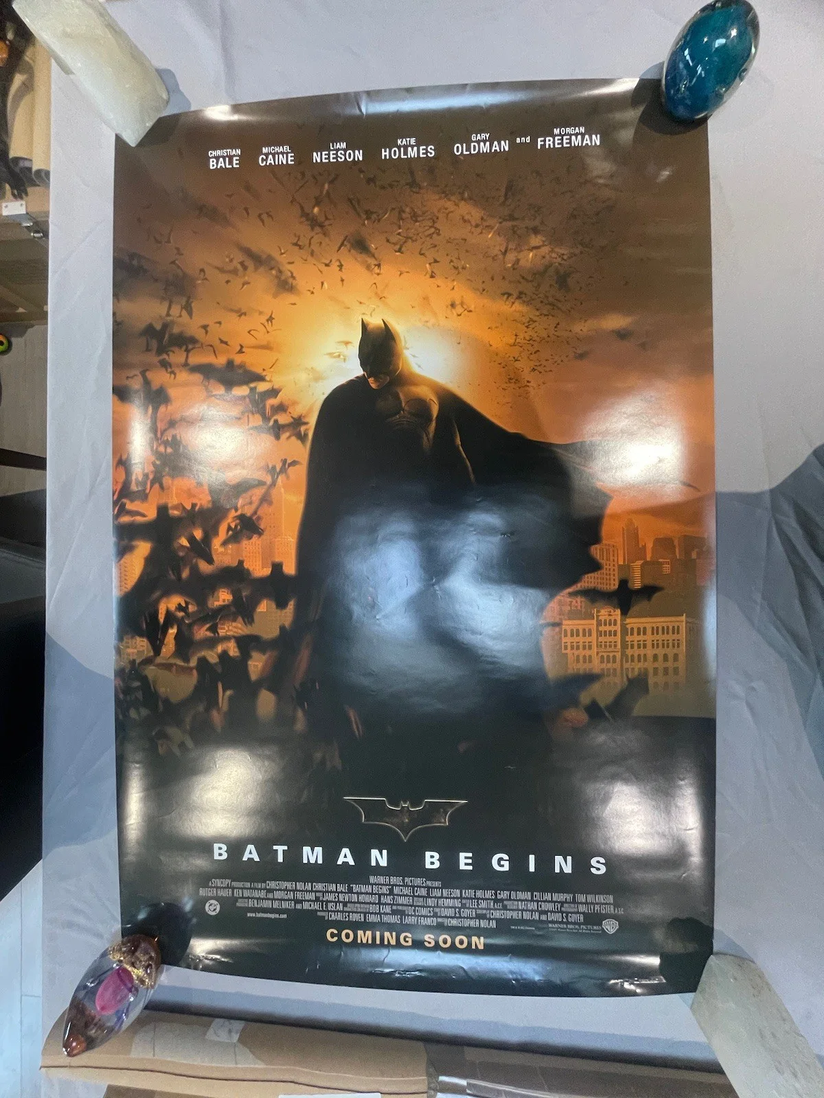 Batman Begins Original Cinema One Sheets X4 27x40 Double Sided Rare, изображение 3