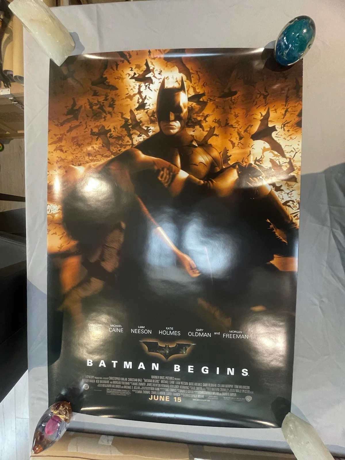 Batman Begins Original Cinema One Sheets X4 27x40 Double Sided Rare, изображение 4