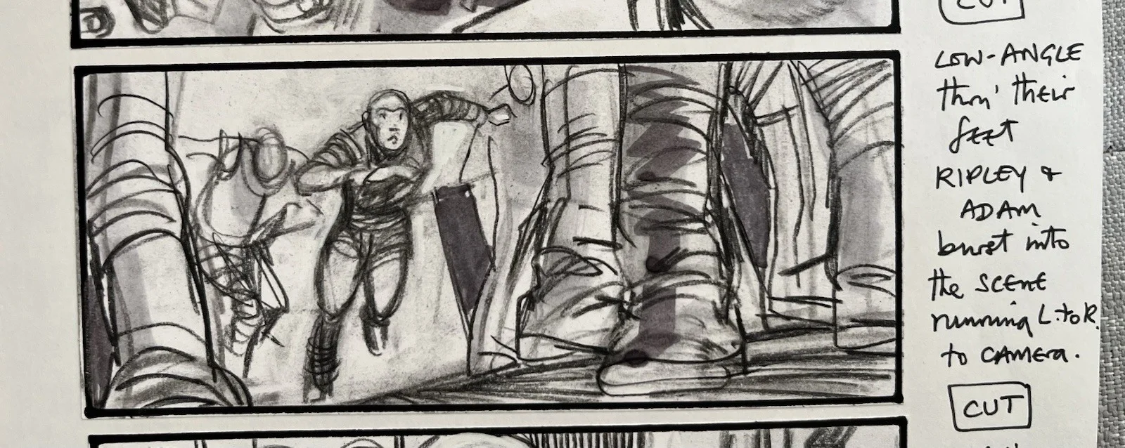 Alien 3 hand-drawn Martin Asbury storyboard, original not a print, Library scene, изображение 4