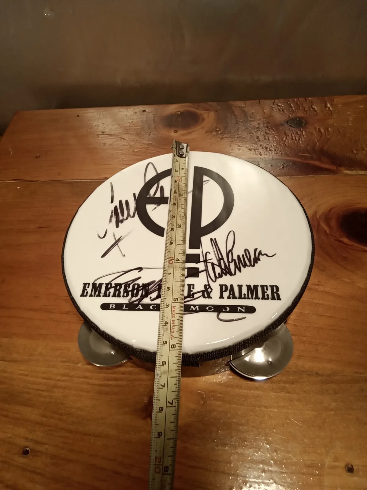 ELP EMERSON, LAKE, & PALMER Autographed Signed Tambourine, image 2