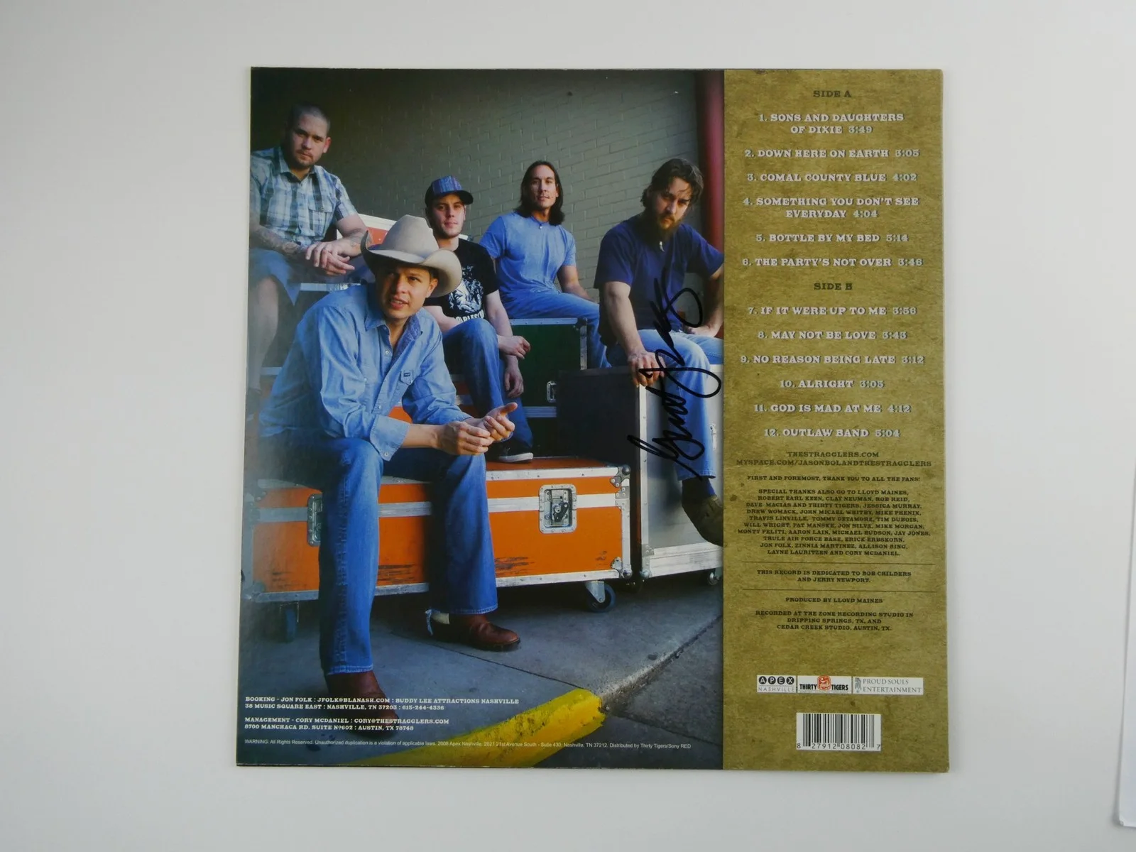Jason Boland & The Stragglers Signed 12" LP Album Cover w/ Album RARE +2, изображение 3