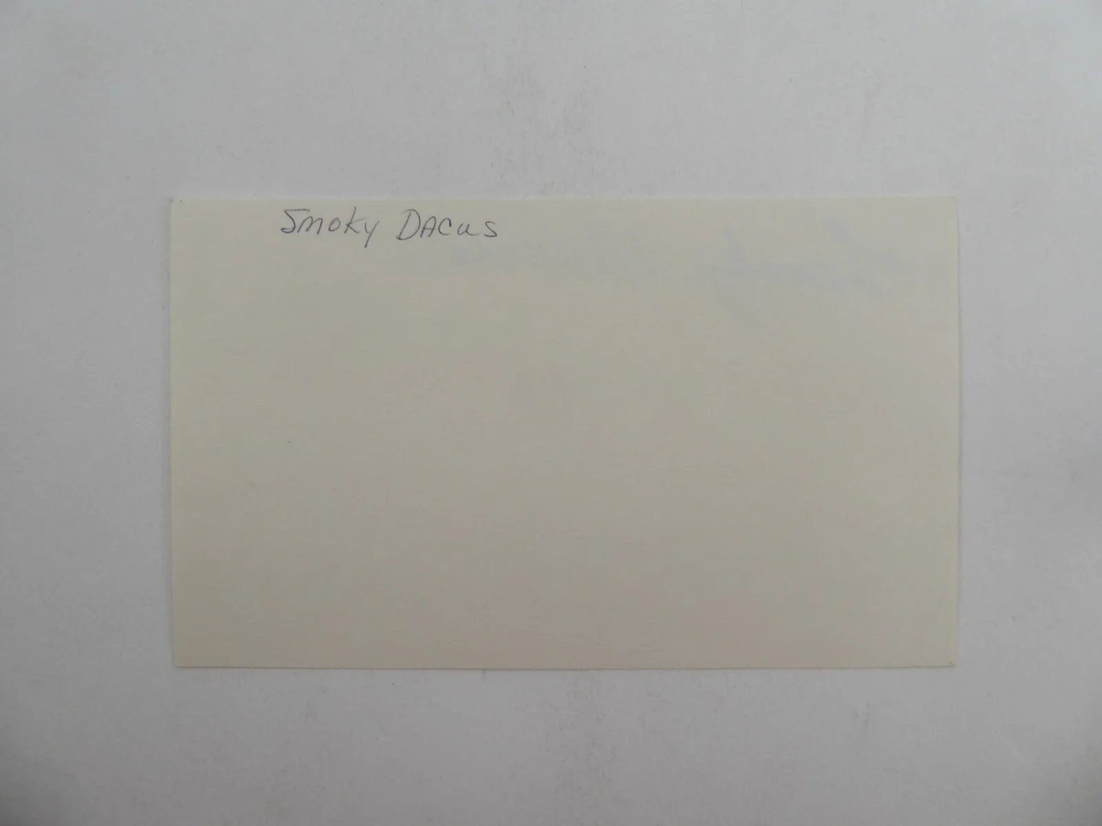Smoky Dacus Signed 3x5 Index Card Musician Bob Wills Drummer Smokey Autographed, изображение 2