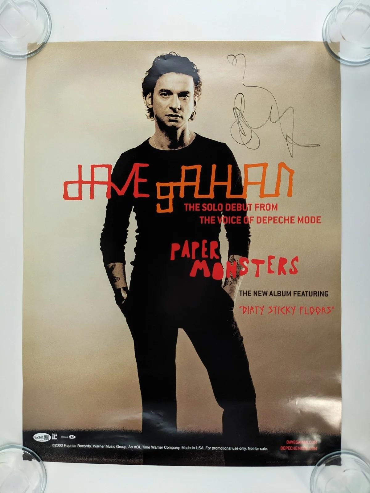 Dave Gahan Signed 18x24 Poster Paper Monsters Autographed JSA COA, image 3