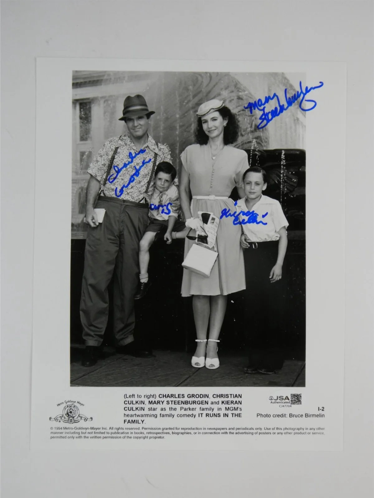 Charles Grodin — Kieran Culkin Christian Charles Grodin Steenburgen Signed 8x10 Photo JSA COA, изображение 2