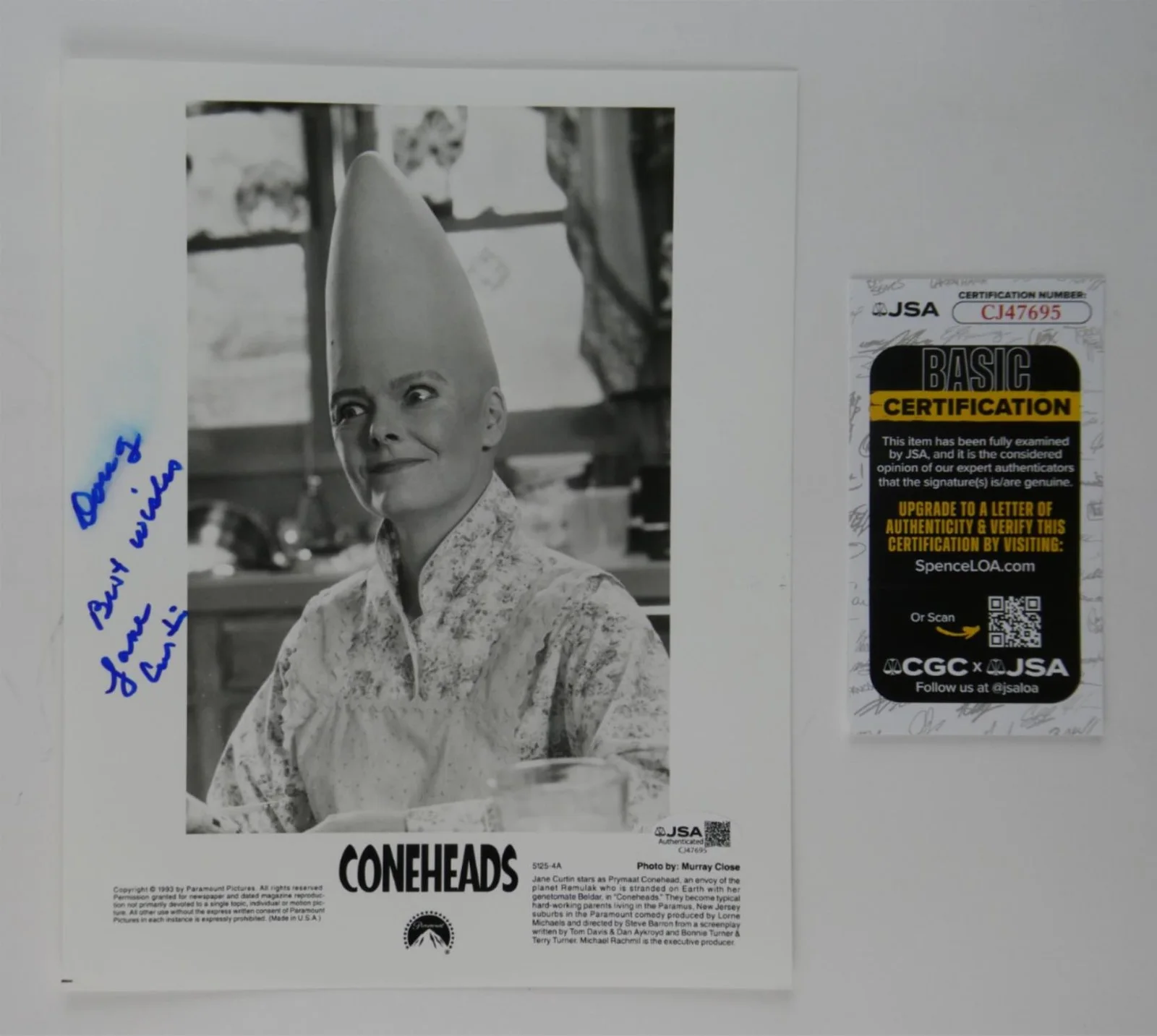 Jane Curtin — Jane Curtin Signed 8x10 Promo Photo Coneheads Personalized Doug JSA COA