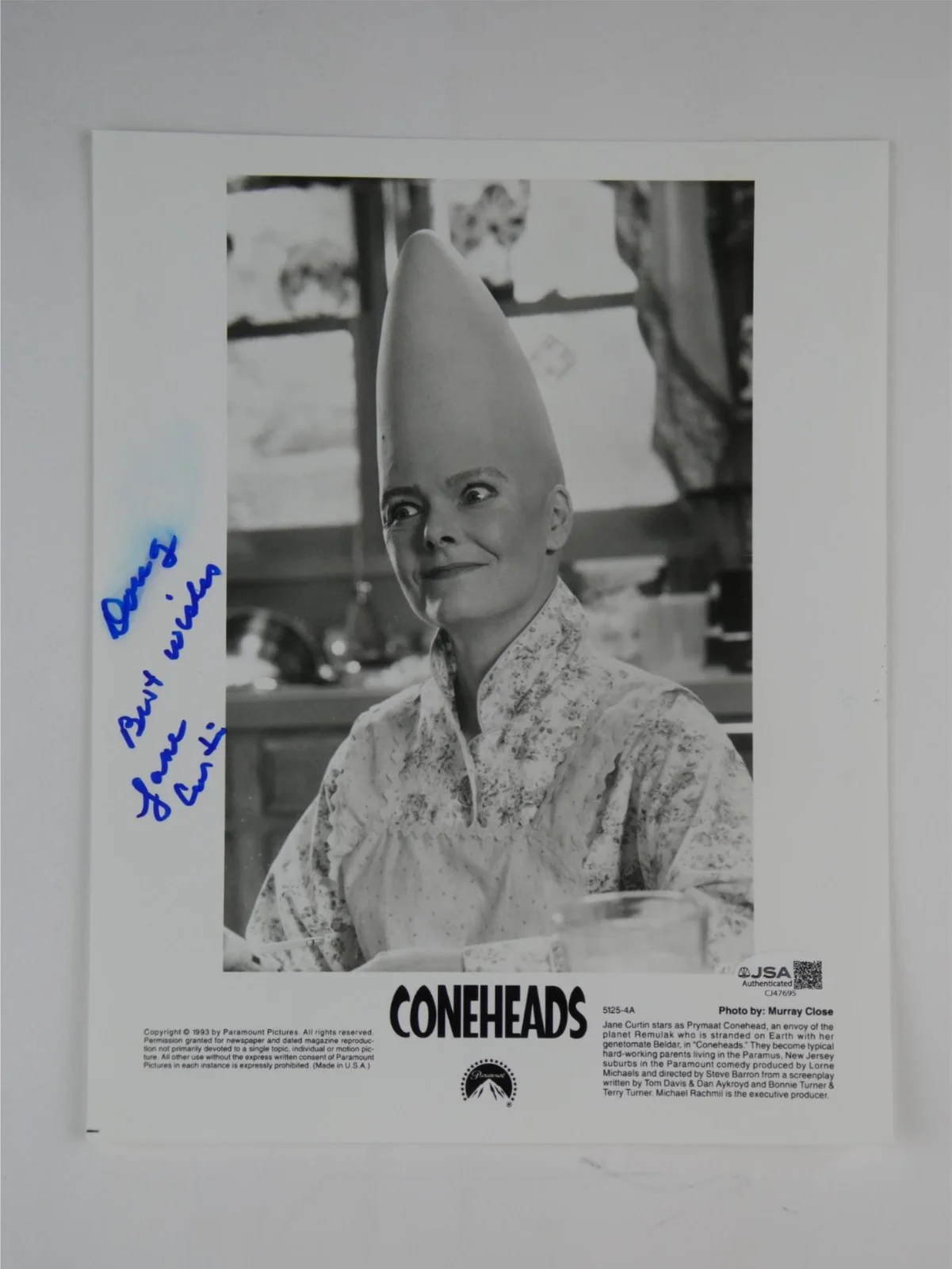 Jane Curtin — Jane Curtin Signed 8x10 Promo Photo Coneheads Personalized Doug JSA COA, изображение 2