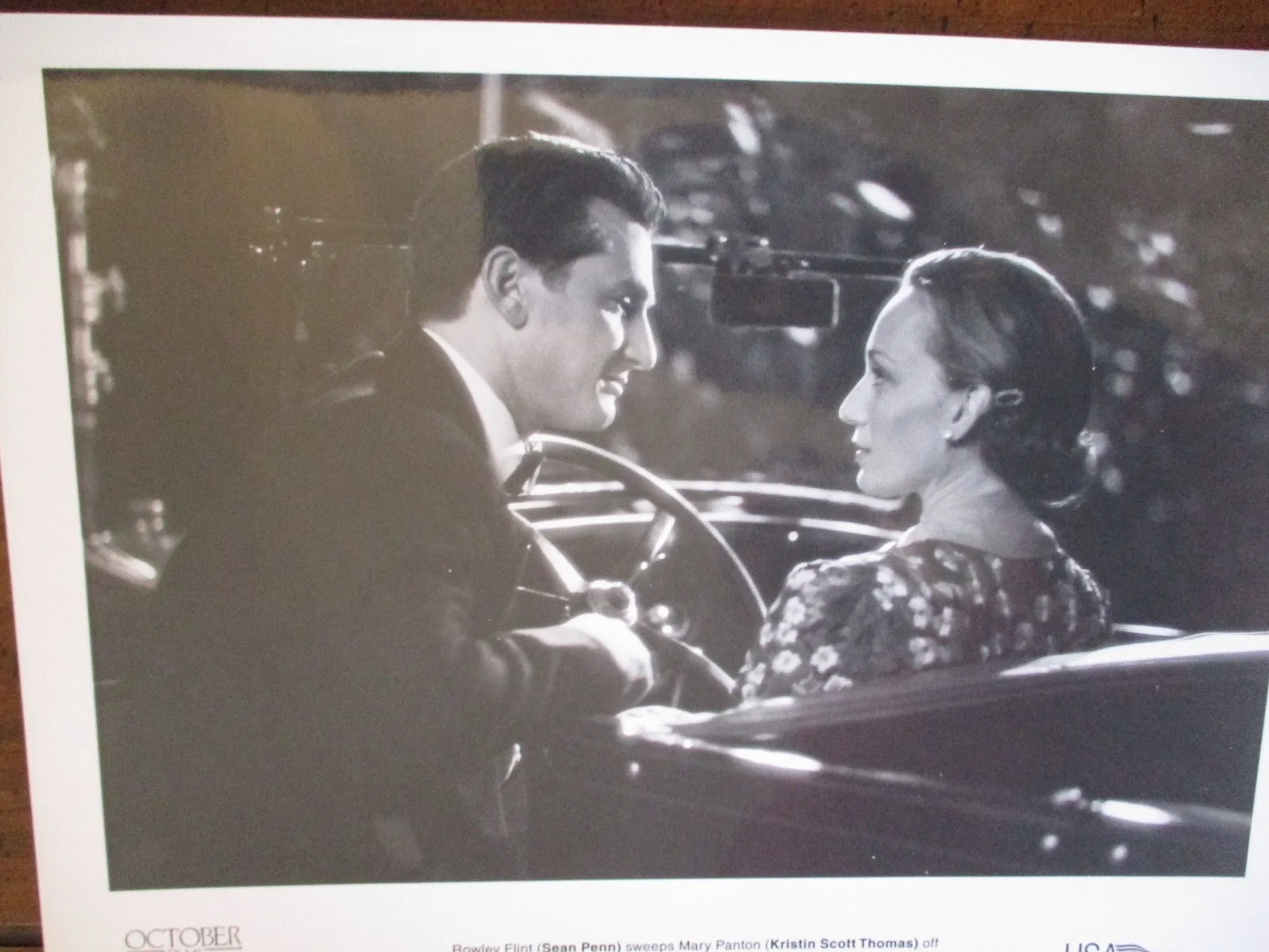 Kristin Scott Thomas/Sean Penn("UP AT THE VILLA")2000 10 x 8 B & W Press Photo, изображение 2
