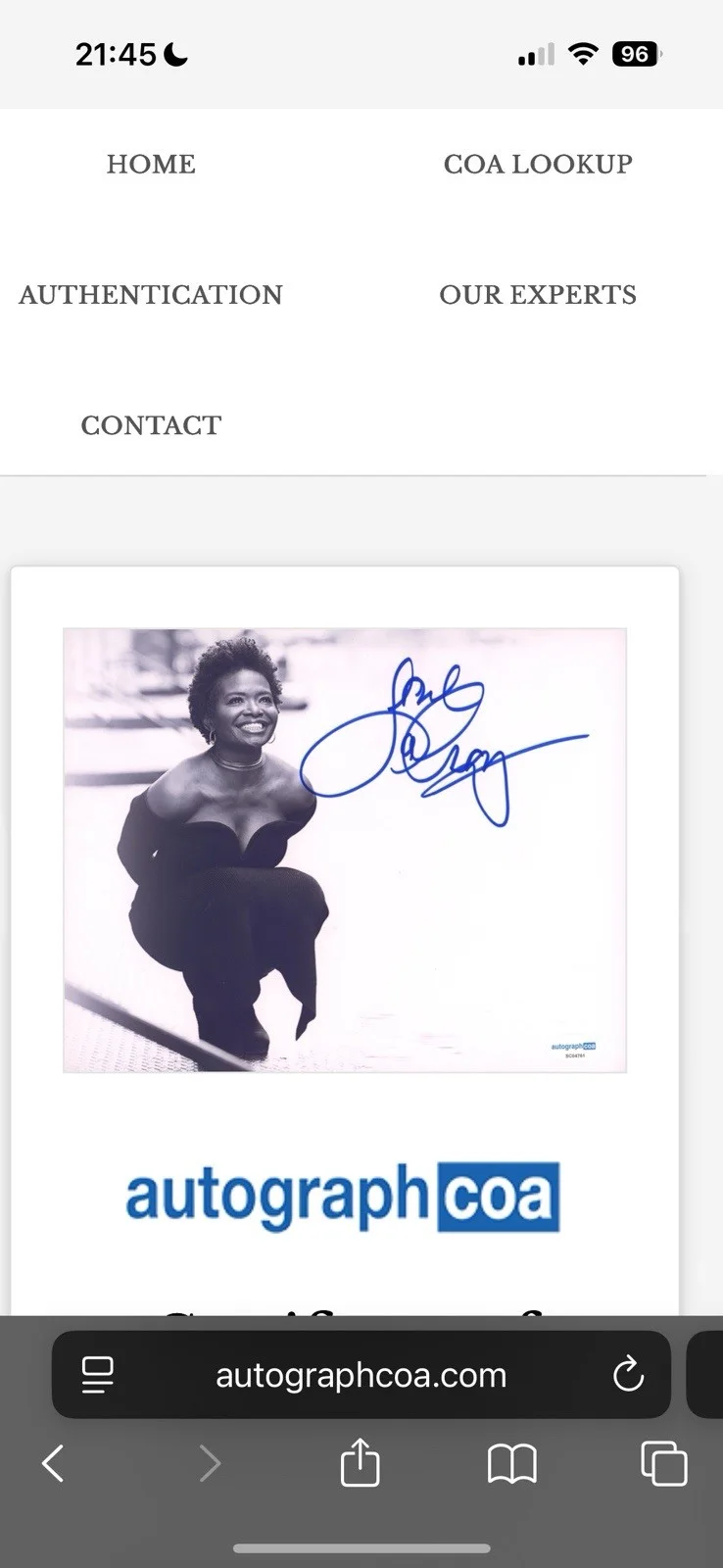LaChanze — LaChanze AUTOGRAPH Signed 8x10 Photo COA color purple outsiders akimbo topdog, изображение 4