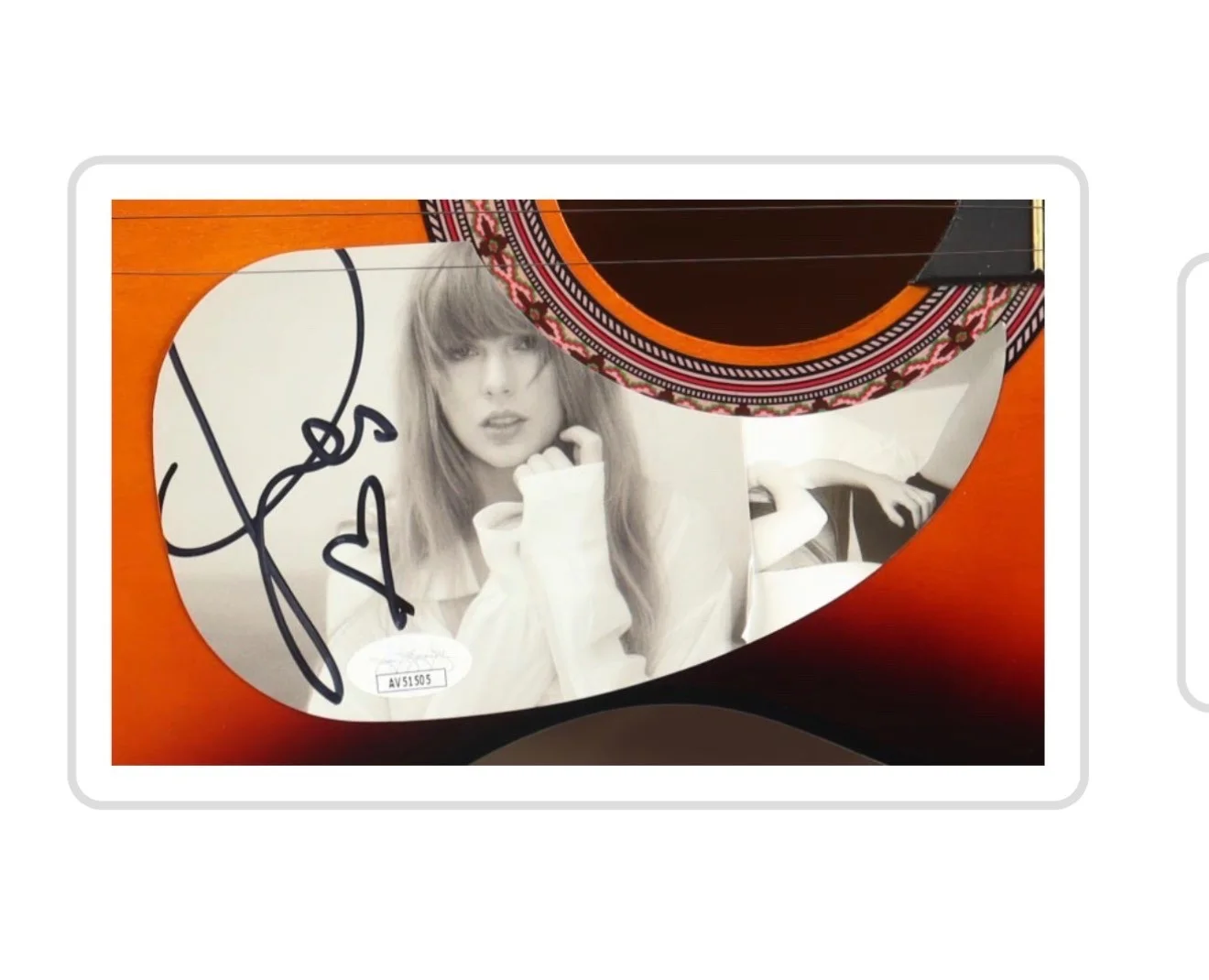 taylor swift autograph guitar w/coa, image 2