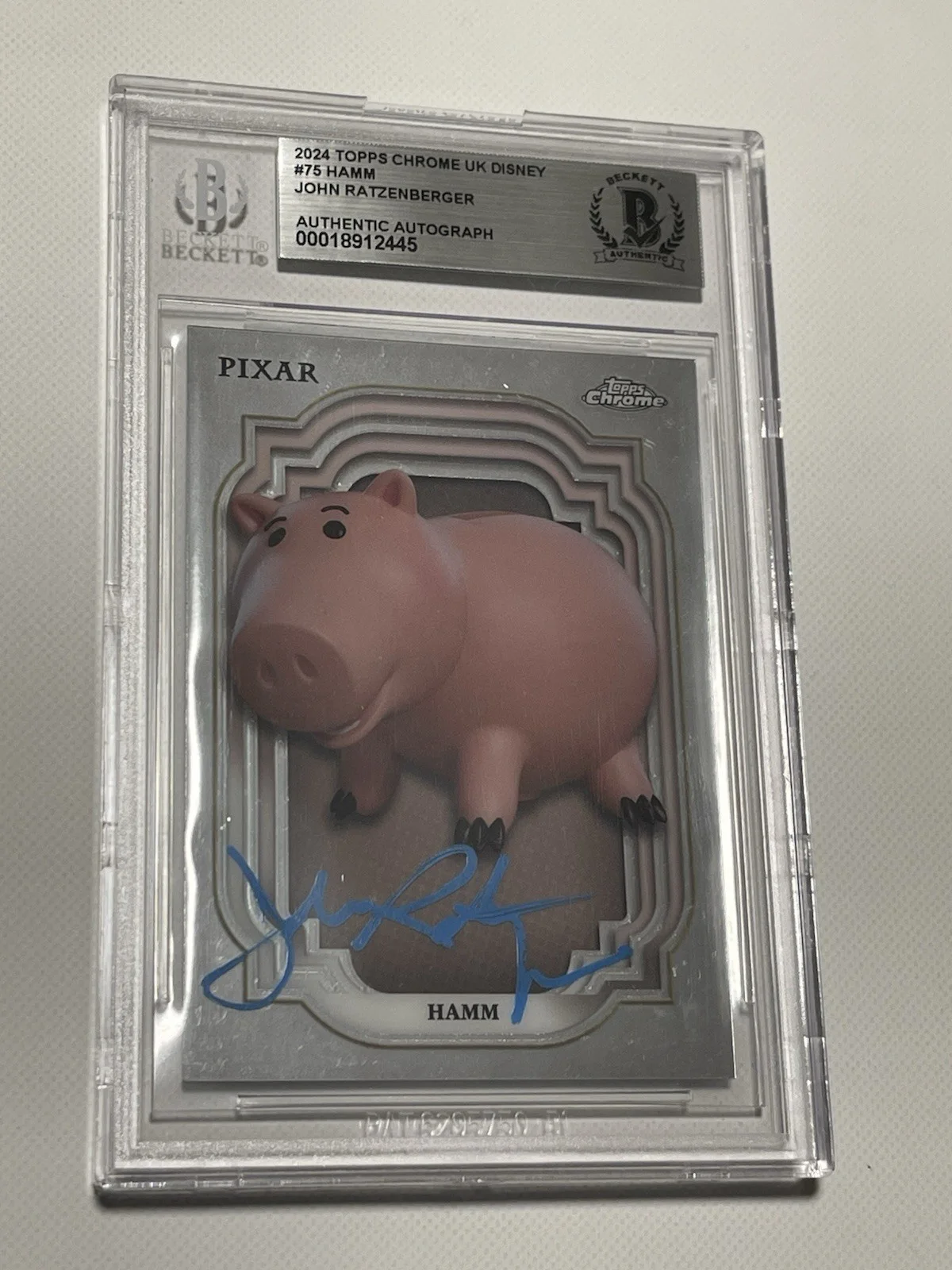 John Ratzenberger — John Ratzenberger Signed Card Disney Toys Story Hamm IP Slabbed Beckett BAS b