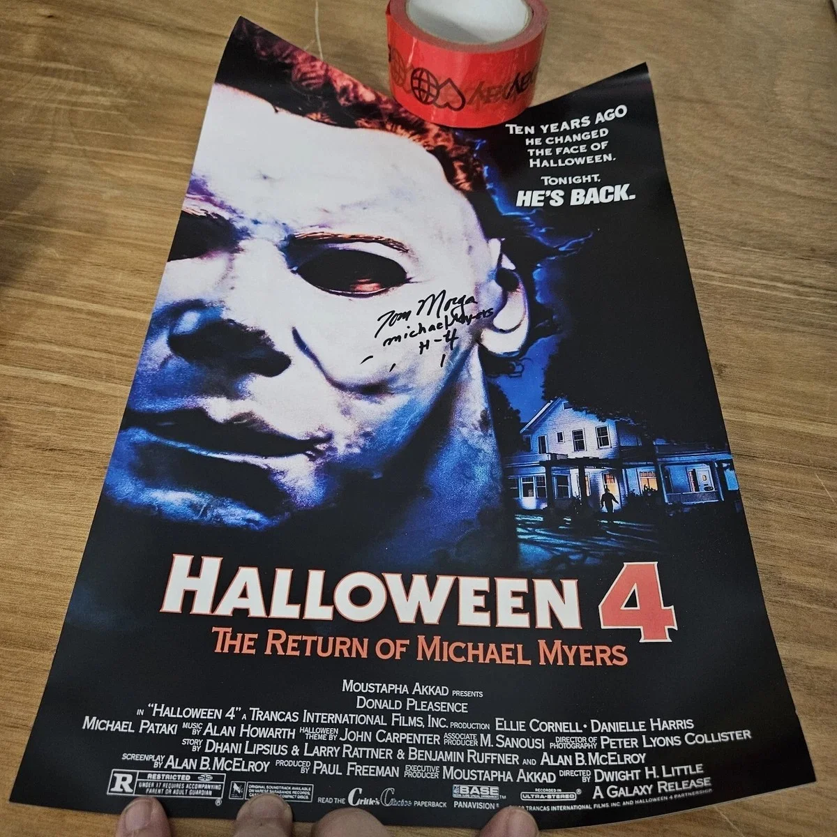 John Carpenter — Halloween 4 Poster Signed By Tom MORGA with COA 11x17, image 2
