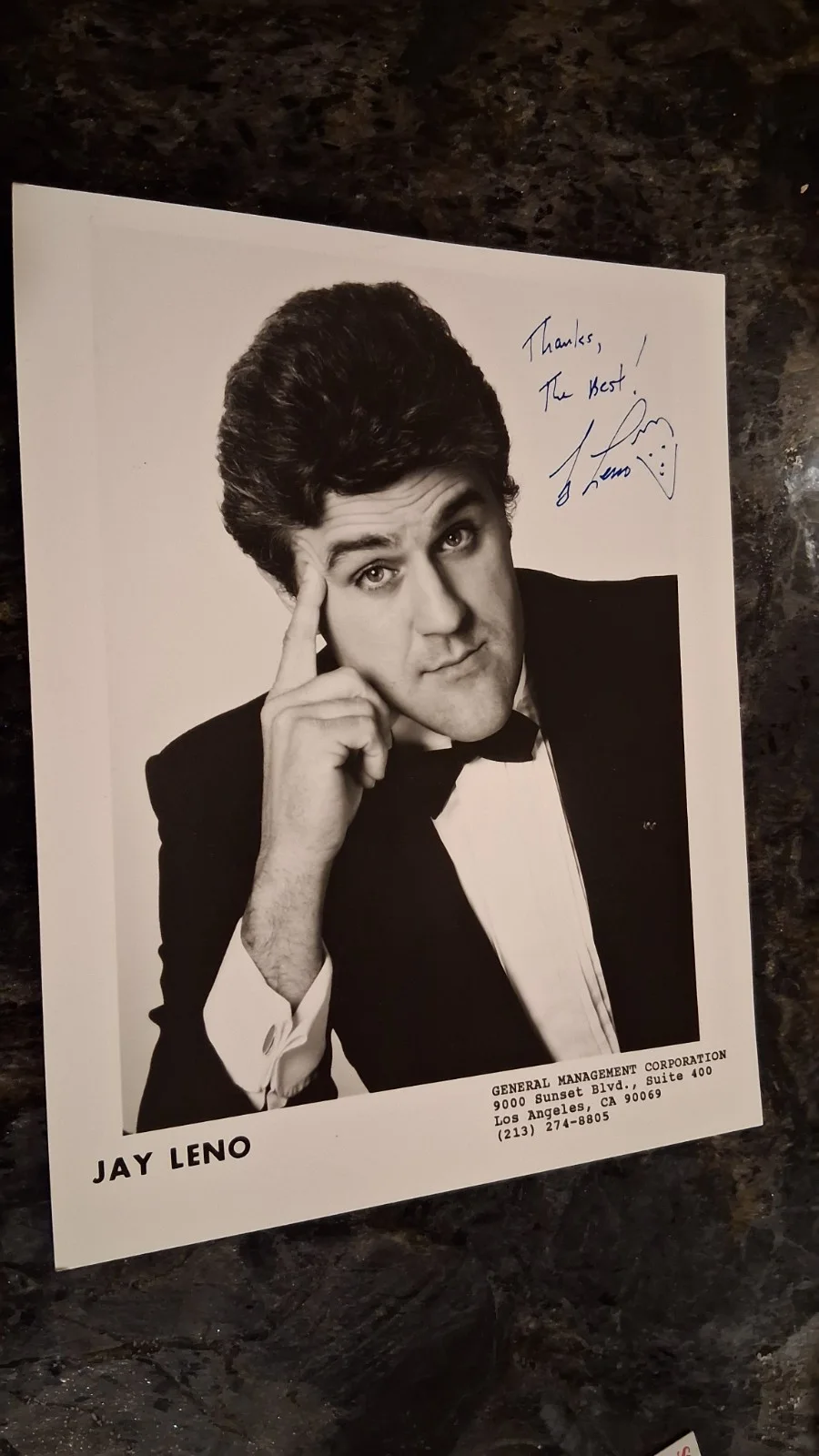 Jay Leno — Jay Leno signed B&W 8x10 photo, image 2