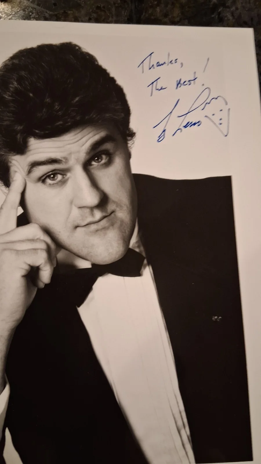 Jay Leno — Jay Leno signed B&W 8x10 photo, image 5