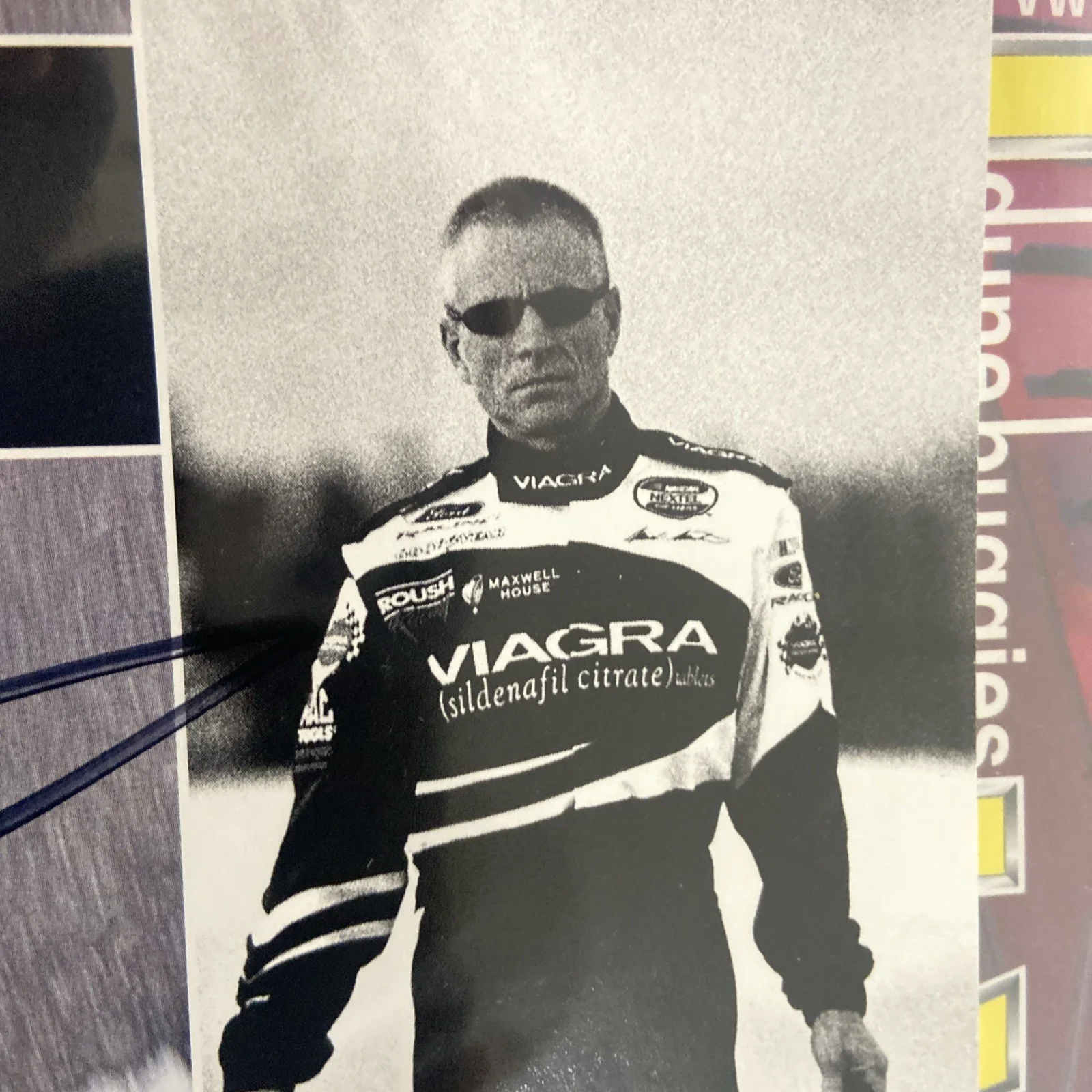 Mark Martin Signed 8x10 color Photo NASCAR Viagra #6 racing, image 3