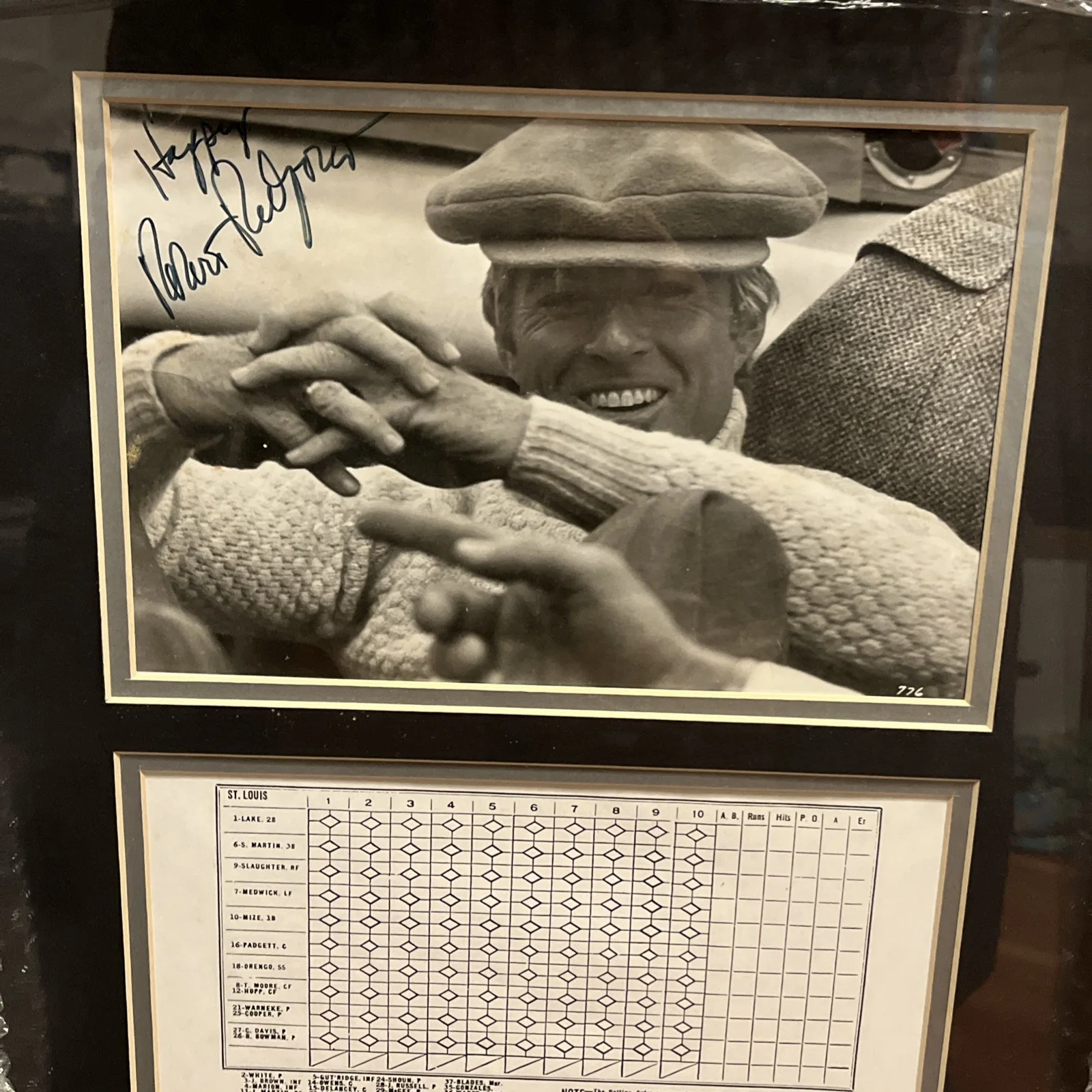 Robert Redford — ROBERT REDFORD Signed ￼The Natural autograph 8x10 Framed Score Sheet JSA 30x26, image 2