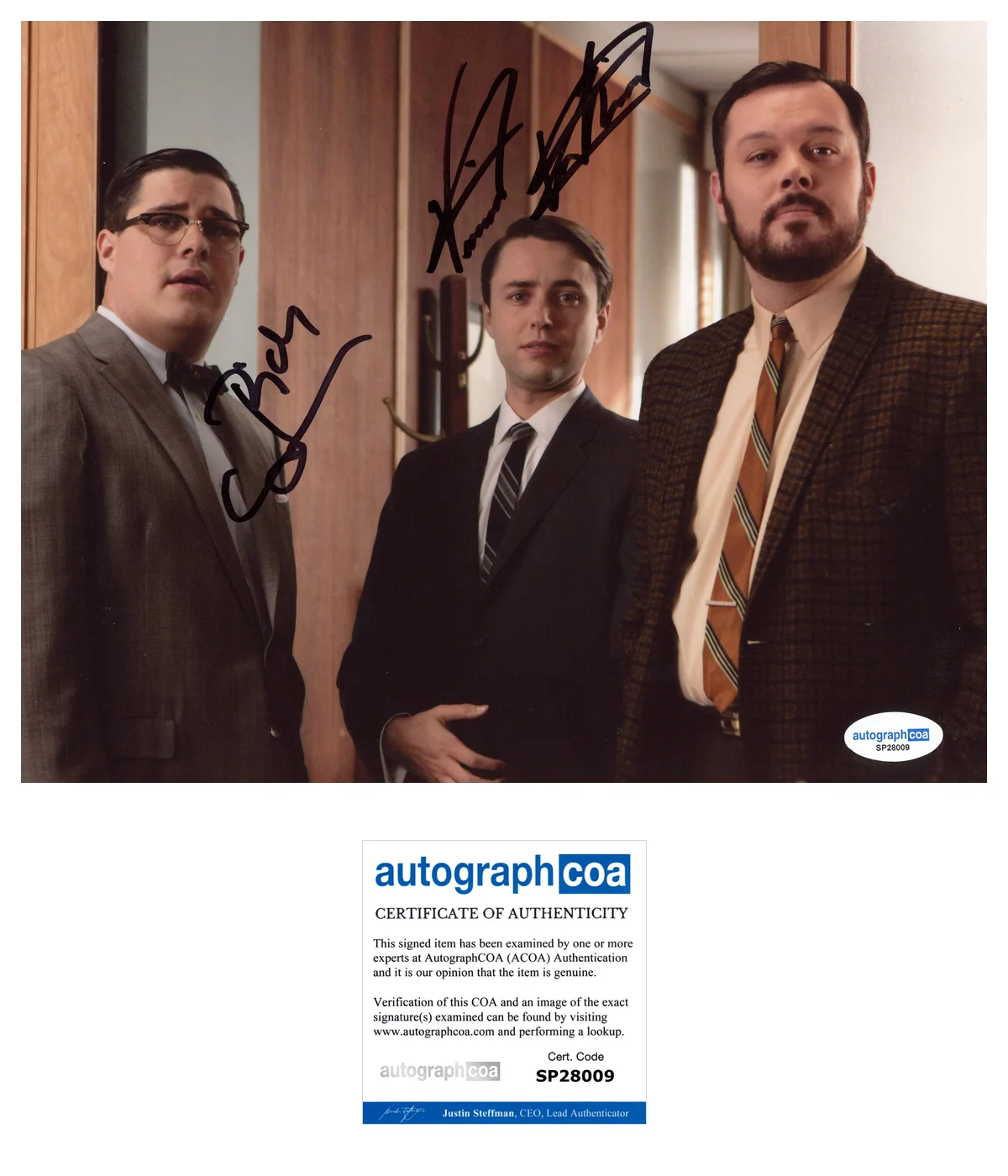 Rich Sommer — Vincent Kartheiser & Rich Sommer ‘Mad Men’ Signed 8x10 Photo ACOA