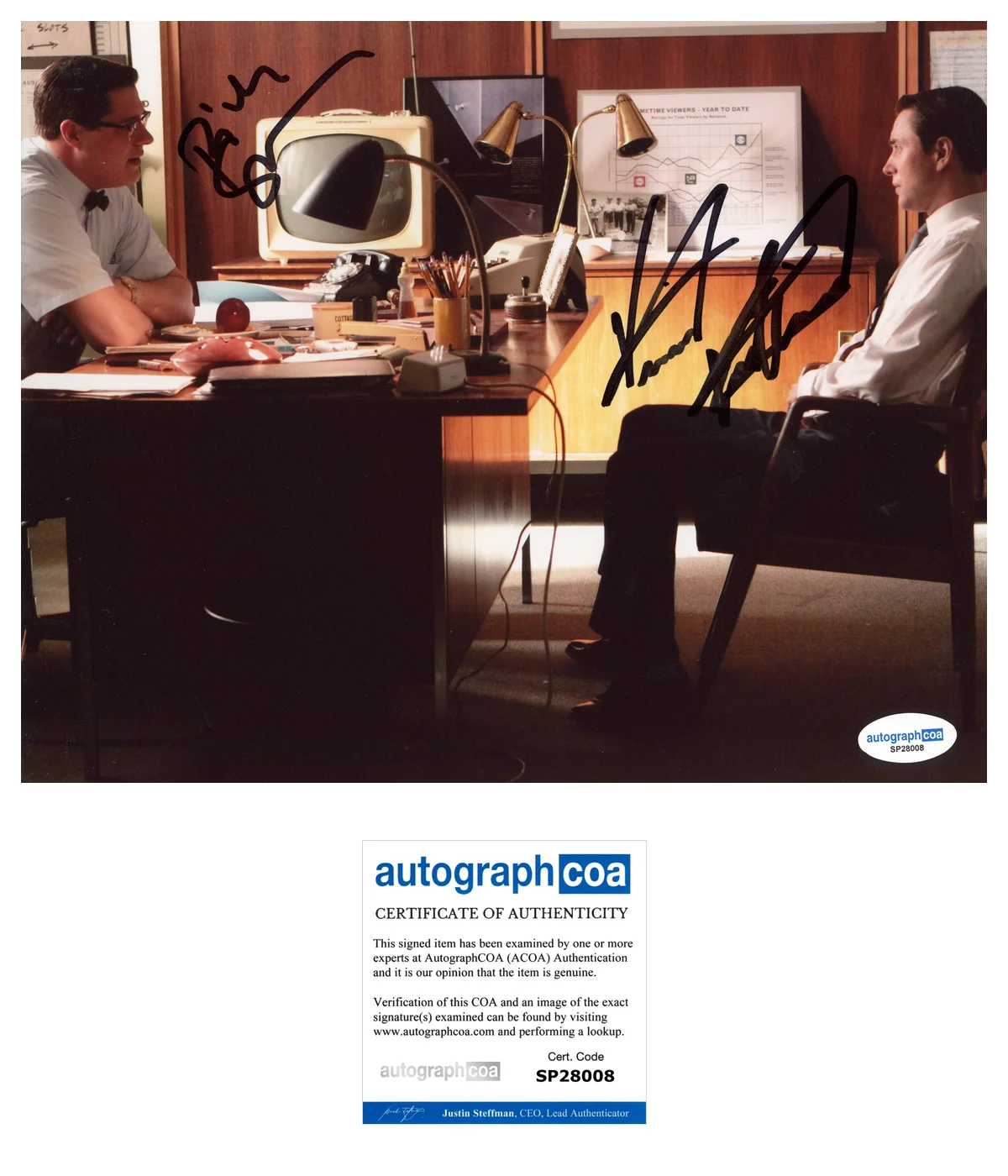 Rich Sommer — Vincent Kartheiser & Rich Sommer ‘Mad Men’ Signed 8x10 Photo ACOA