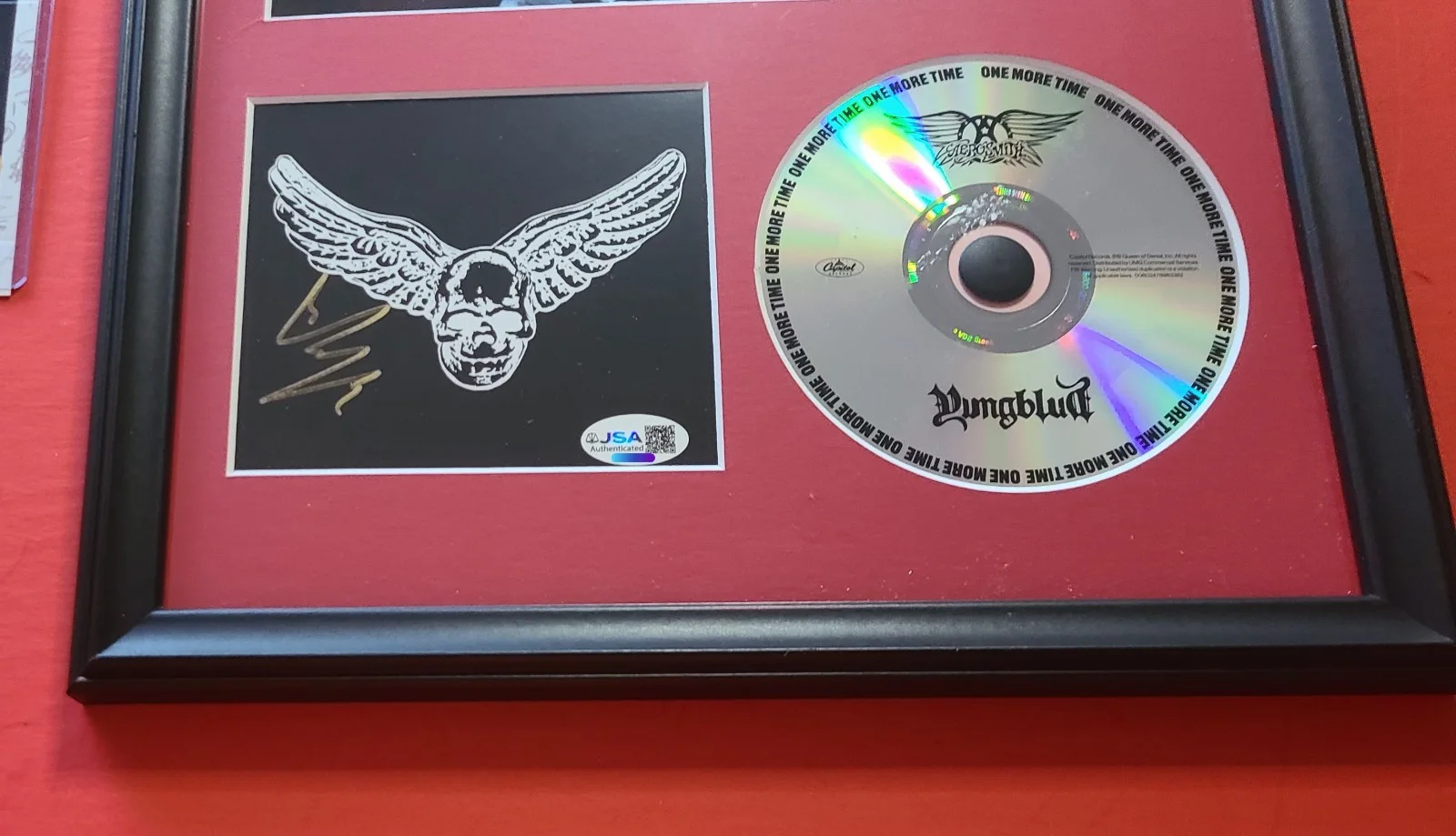 YUNGBLUD SIGNED ONE MORE TIME CD STEVEN TYLER AEROSMITH FRAMED DISPLAY W/JSA, image 4