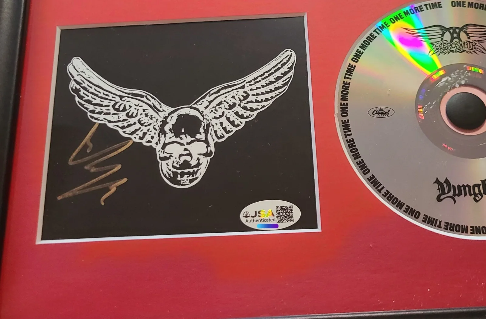 YUNGBLUD SIGNED ONE MORE TIME CD STEVEN TYLER AEROSMITH FRAMED DISPLAY W/JSA, image 5