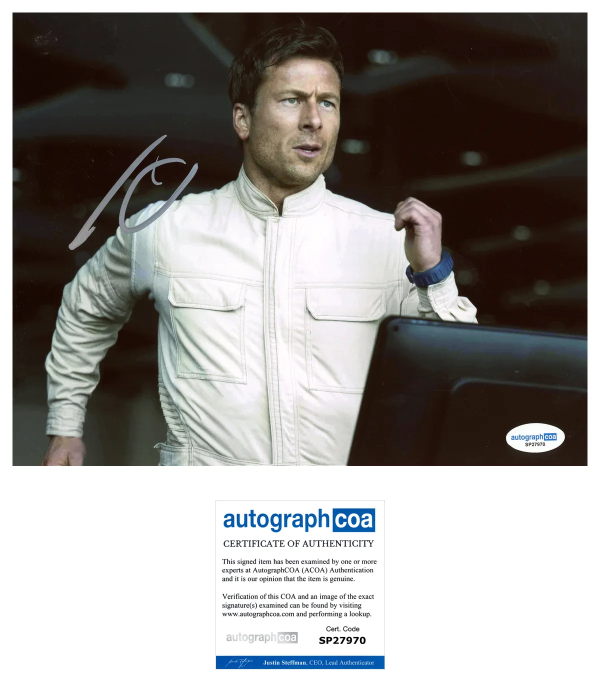 Glen Powell — Glen Powell 'The Running Man’ Signed Autograph 8x10 Photo 'Ben Richards' ACOA