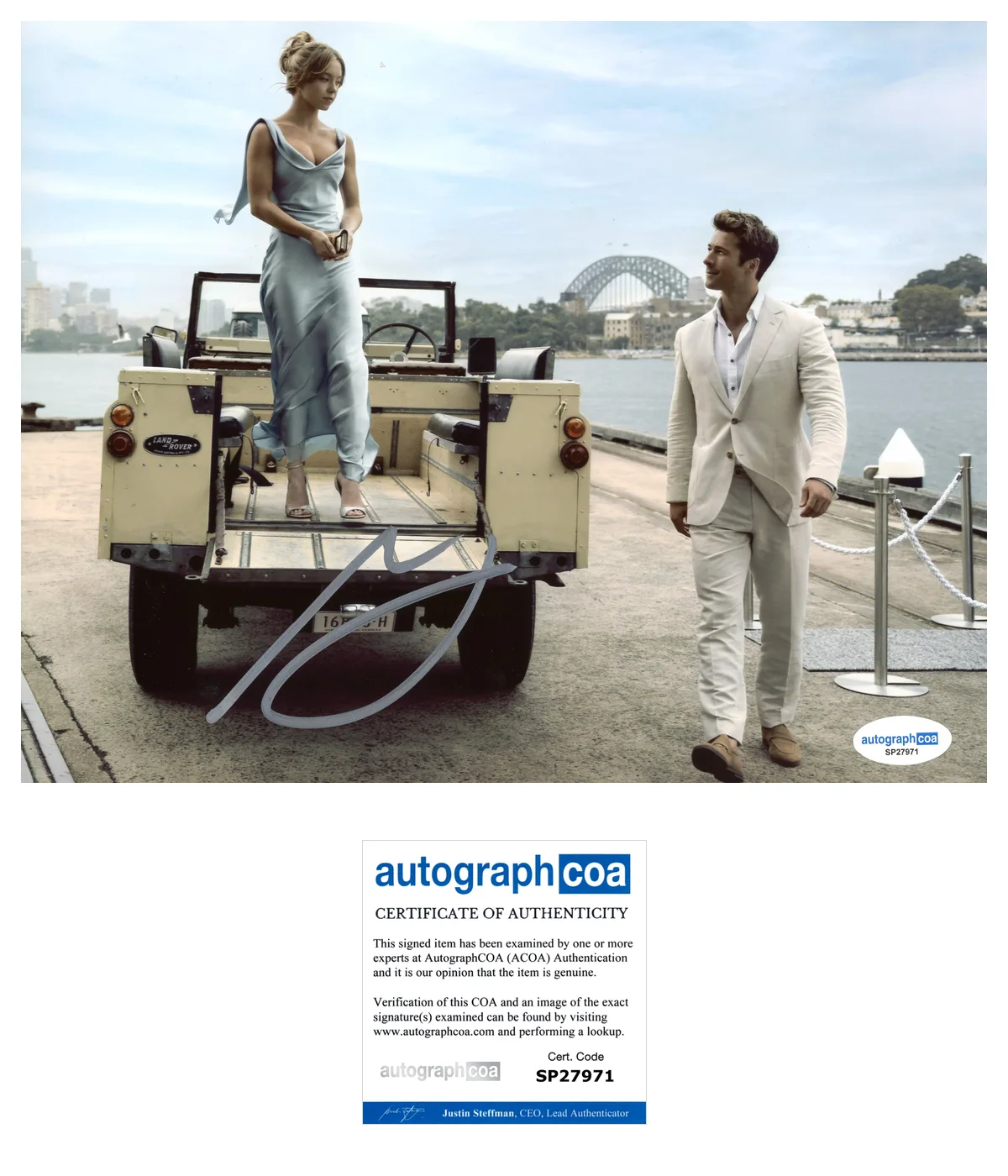 Glen Powell — Glen Powell 'Anyone But You’ Signed Autograph 8x10 Photo 'Ben' ACOA